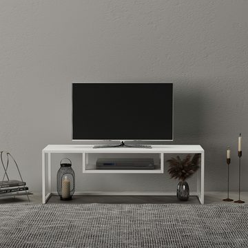 en.casa TV-Regal, »Isokyrö« Metall 120 x 40 x 40 cm Weiß