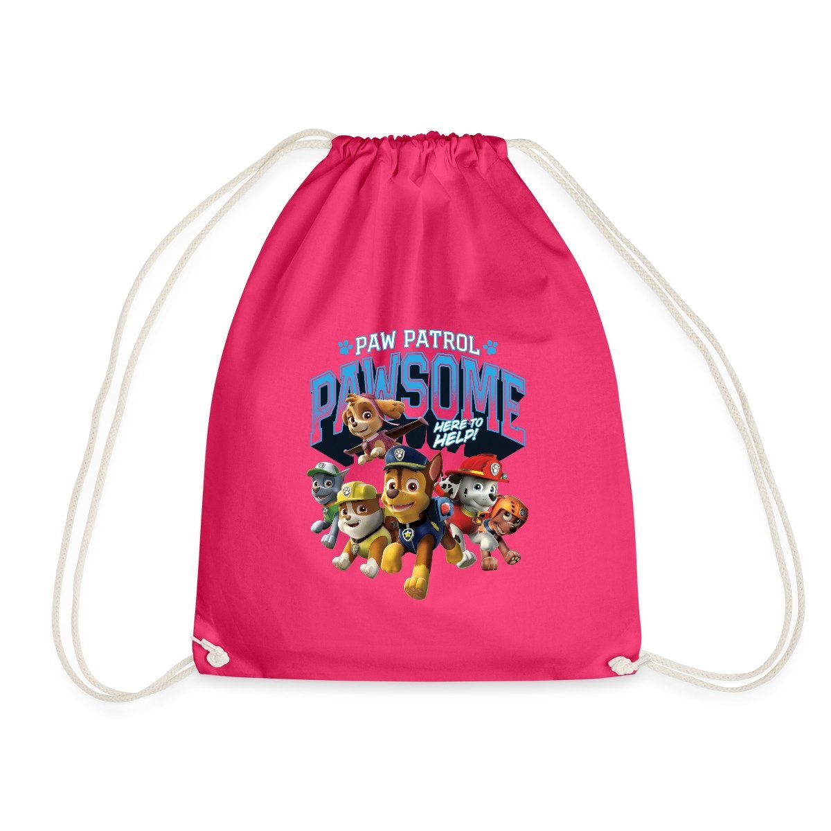 Spreadshirt Turnbeutel Paw Patrol Pawsome Here To Help Spruch Blau Turnbeutel (1-tlg)