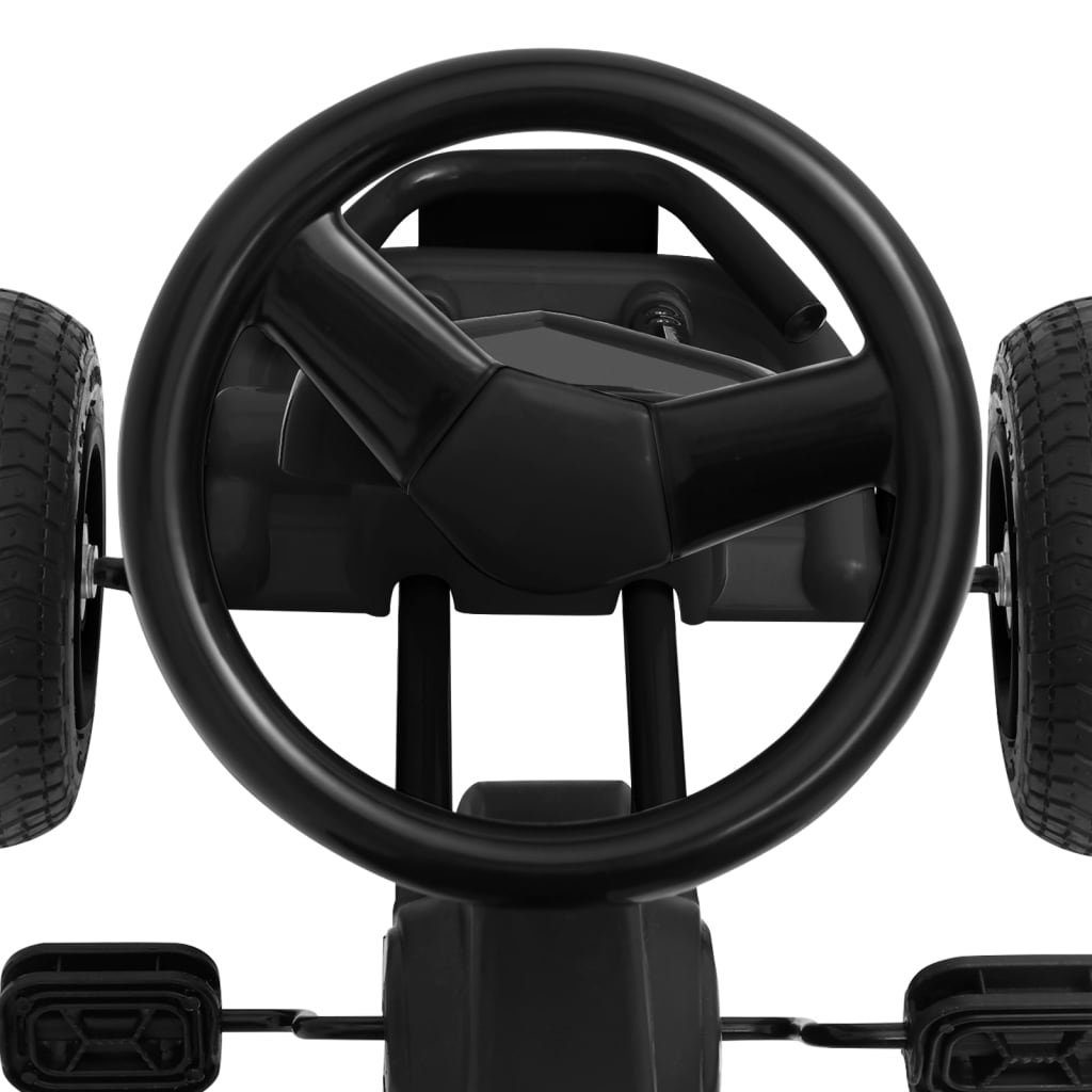 vidaXL Tretfahrzeug Go-Kart Kinderfahrzeug Schwarz Tretfahrzeug Luftreifen Pedal Trampelauto S mit