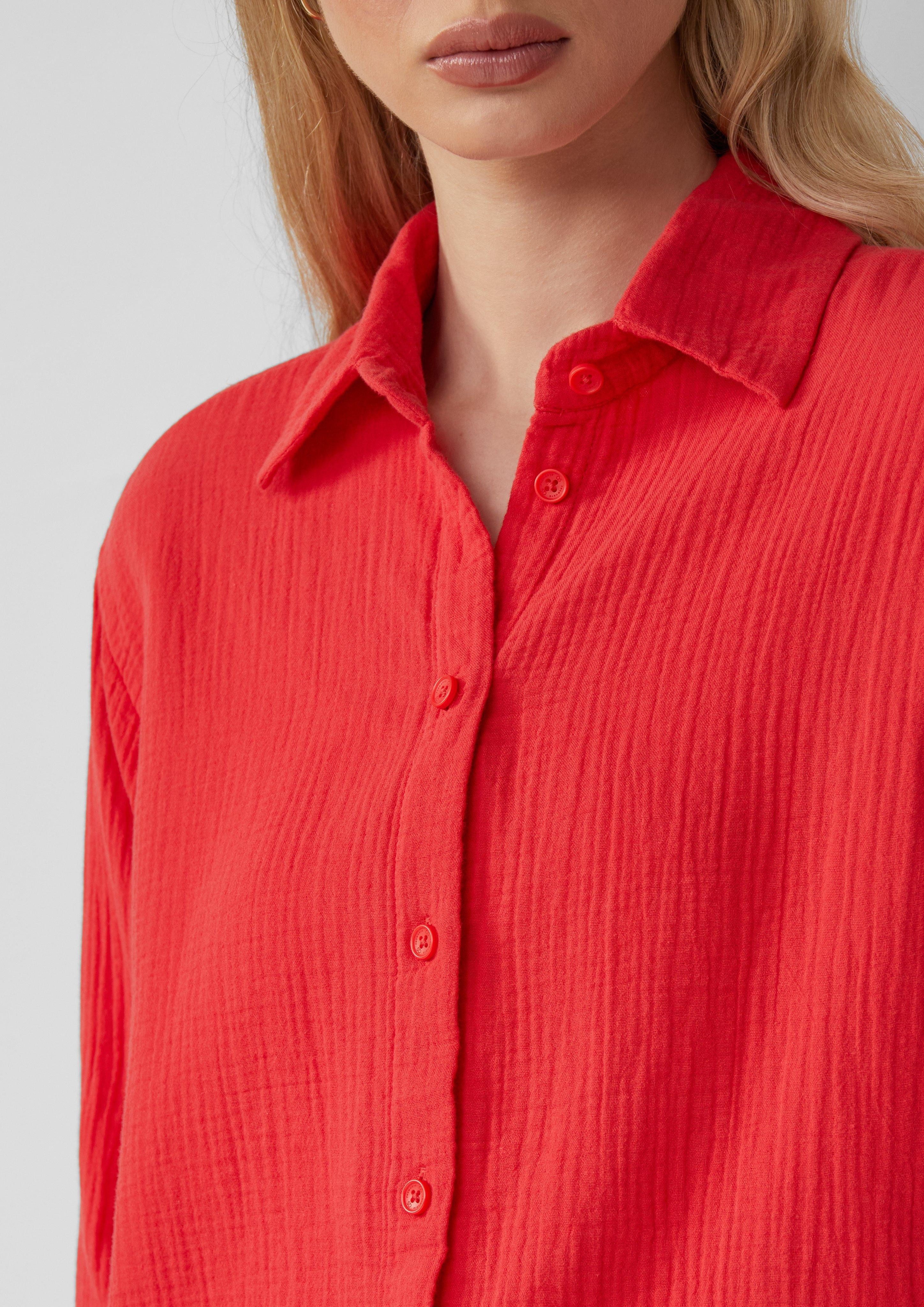 QS Langarmbluse Hemdbluse aus Musselin günstig online kaufen