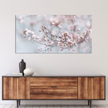 WallSpirit Leinwandbild "Kirschblüte" - XXL Wandbild, Leinwandbild geeignet für alle Wohnbereiche
