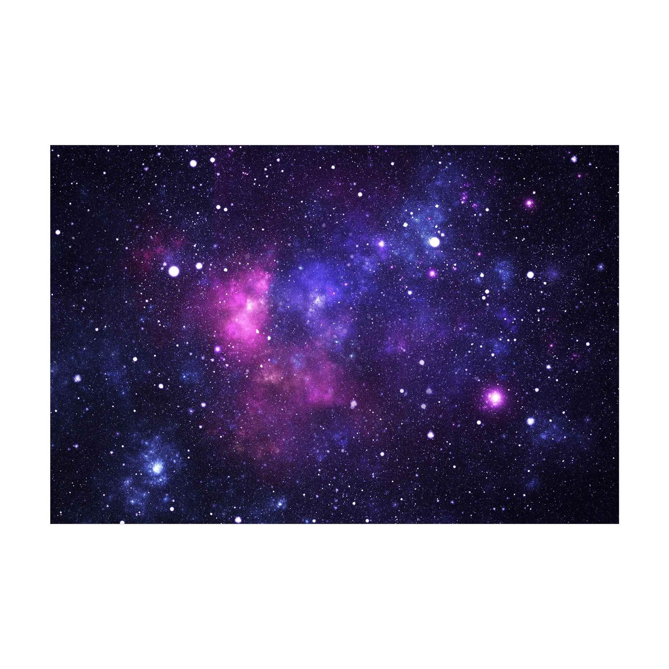 Bilderdepot24 Teppich Vinyl Kinderzimmer Mädchen Jungen Galaxie funktional, rechteckig - violett glatt, nass wischbar (Saft, Tierhaare) - Saugroboter & Bodenheizung geeignet