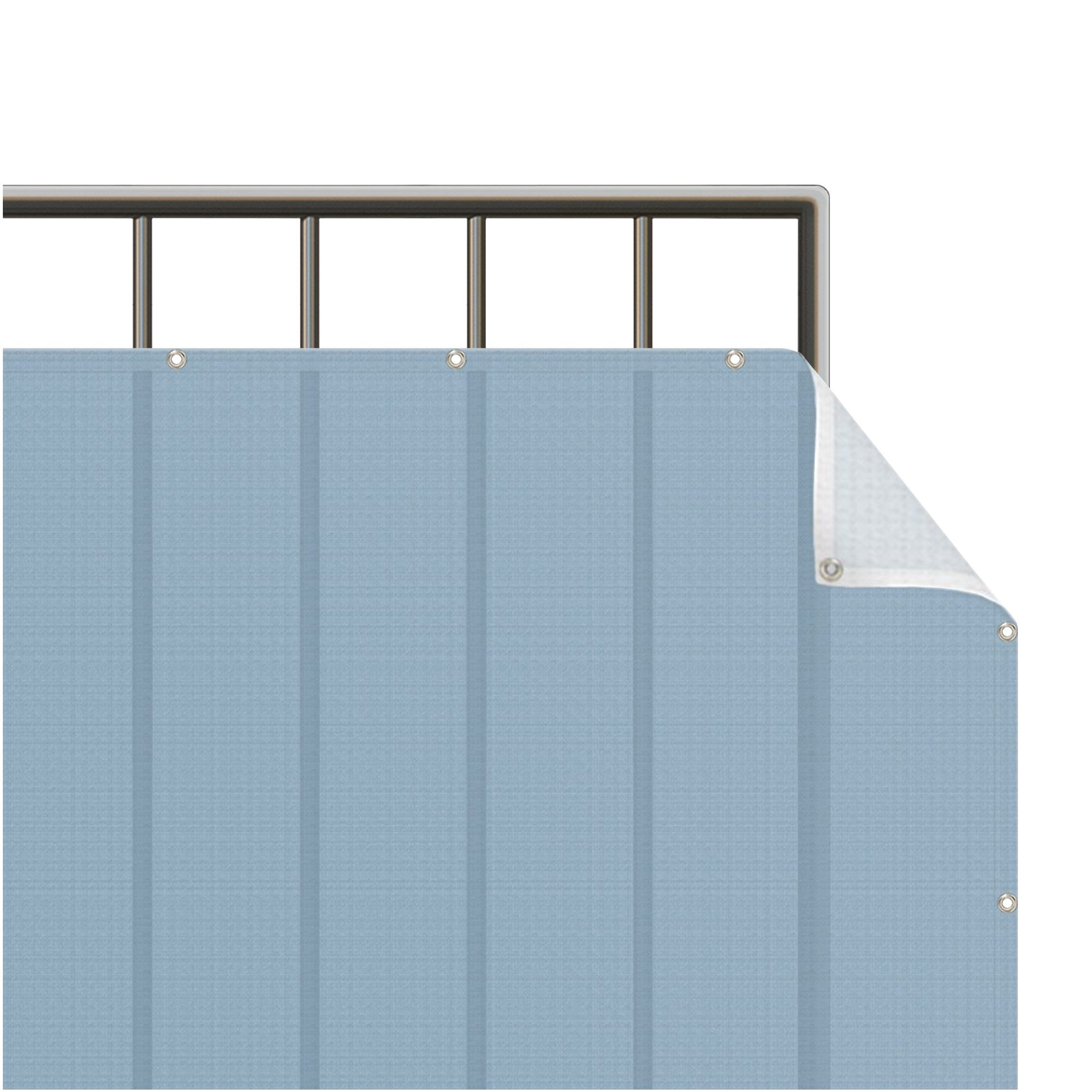 Bilderdepot24 Balkonsichtschutz Sichtschutz Balkon Einfarbig Modern Pastell Blau Balkonbespannung (1m bis 10m fein gelochter Sichtschutz aus Mesh für Geländern & Zäunen, Fertig geöst, inkl. Kabelbindern zur Anbringung) Sichtschutz Terrasse Balkontuch Balkonverkleidung Windschutz Terrasse
