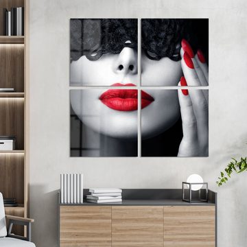 DEQORI Glasbild 'Maskierte Schönheit', 'Maskierte Schönheit', Glas Wandbild Bild schwebend modern