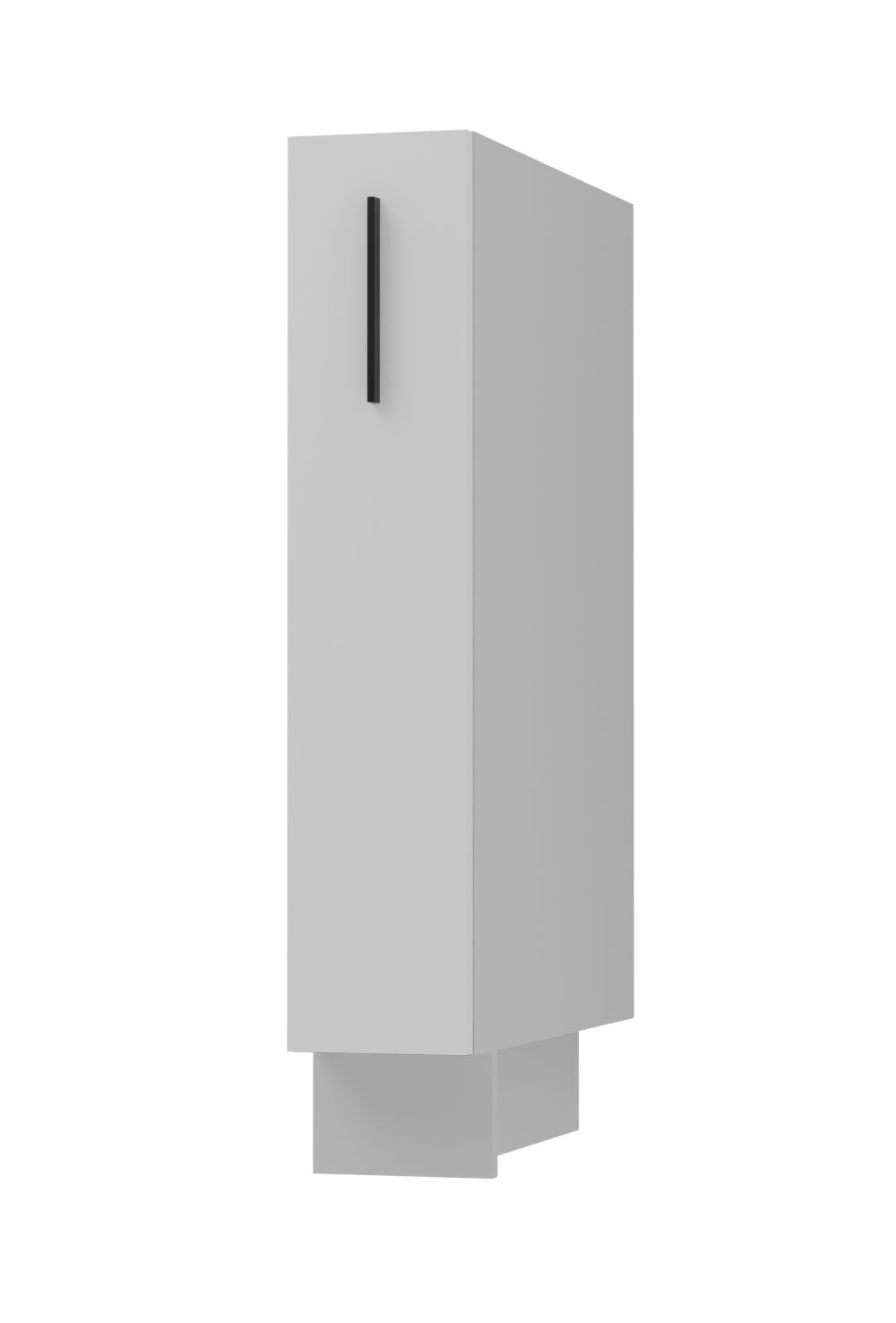 Feldmann-Wohnen Apothekerschrank Bonn (D15/kargo, 1 Türfront, innen 1 Korbauszug mit 2 Ablagen, 1-St., moderne Optik, MDF Fronten) grau / weiß matt