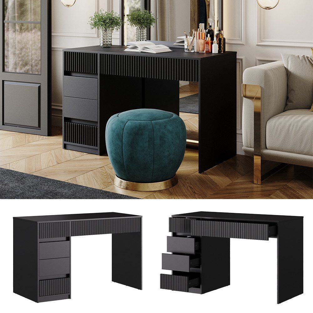 Vicco Schminktisch Omira, Schwarz, 120 cm günstig online kaufen