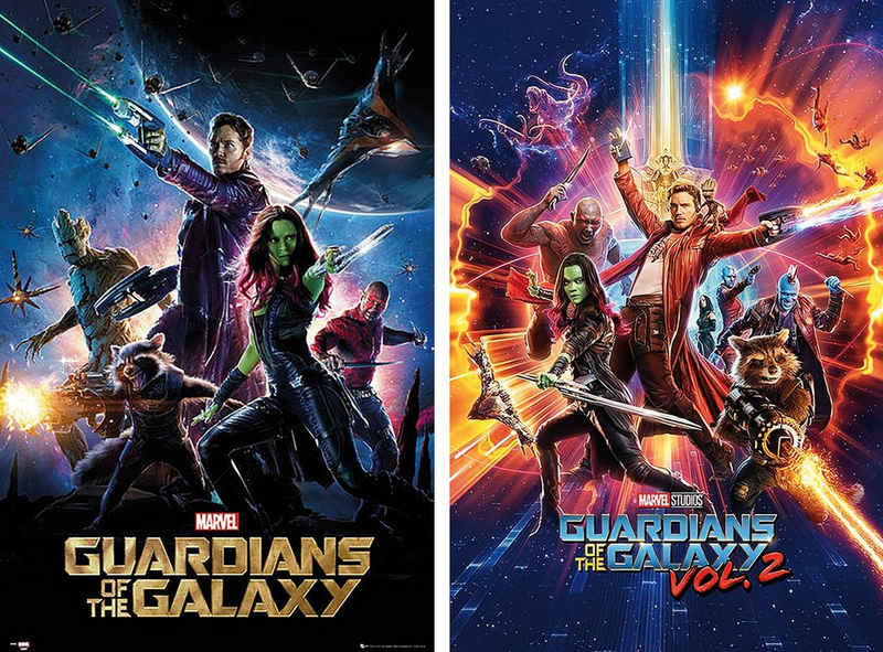 MARVEL Poster Guardians of the Galaxy Poster 2er-Set Part 1 & 2 61 x 91,5