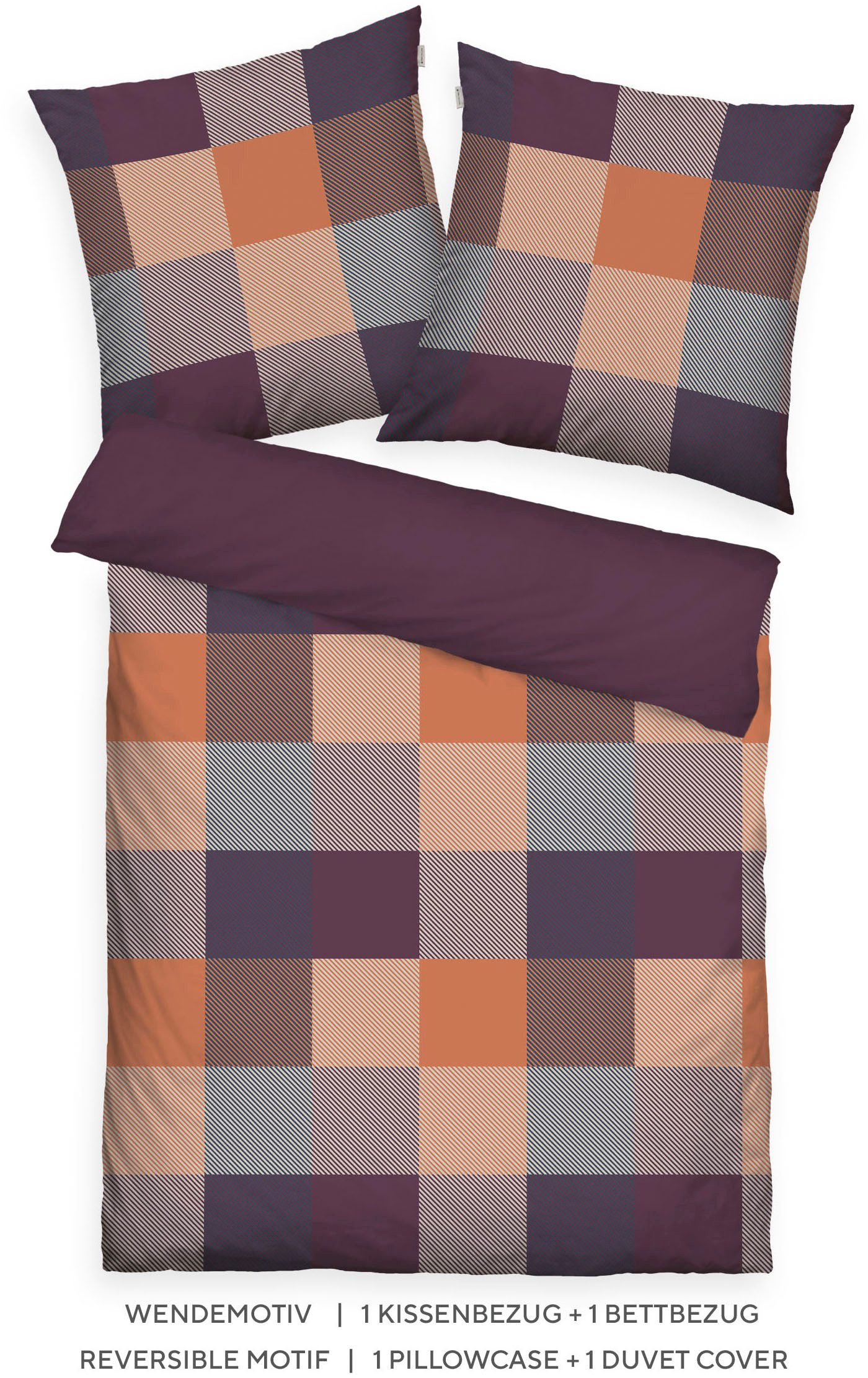 TOM TAILOR HOME Wendebettwäsche BOLD MOSAIC in Gr. 135x200cm, 155x220cm oder 200x220cm, Flanell, 2 teilig, new bedroom, gewebtes Label – Bild 3 von 5