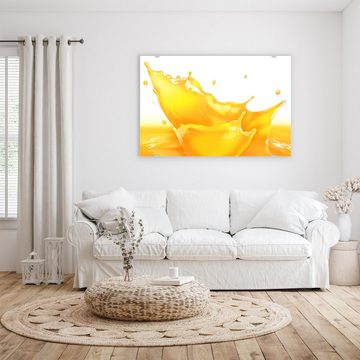 Primedeco Glasbild Wandbild Orangensaft mit Aufhängung, Früchte