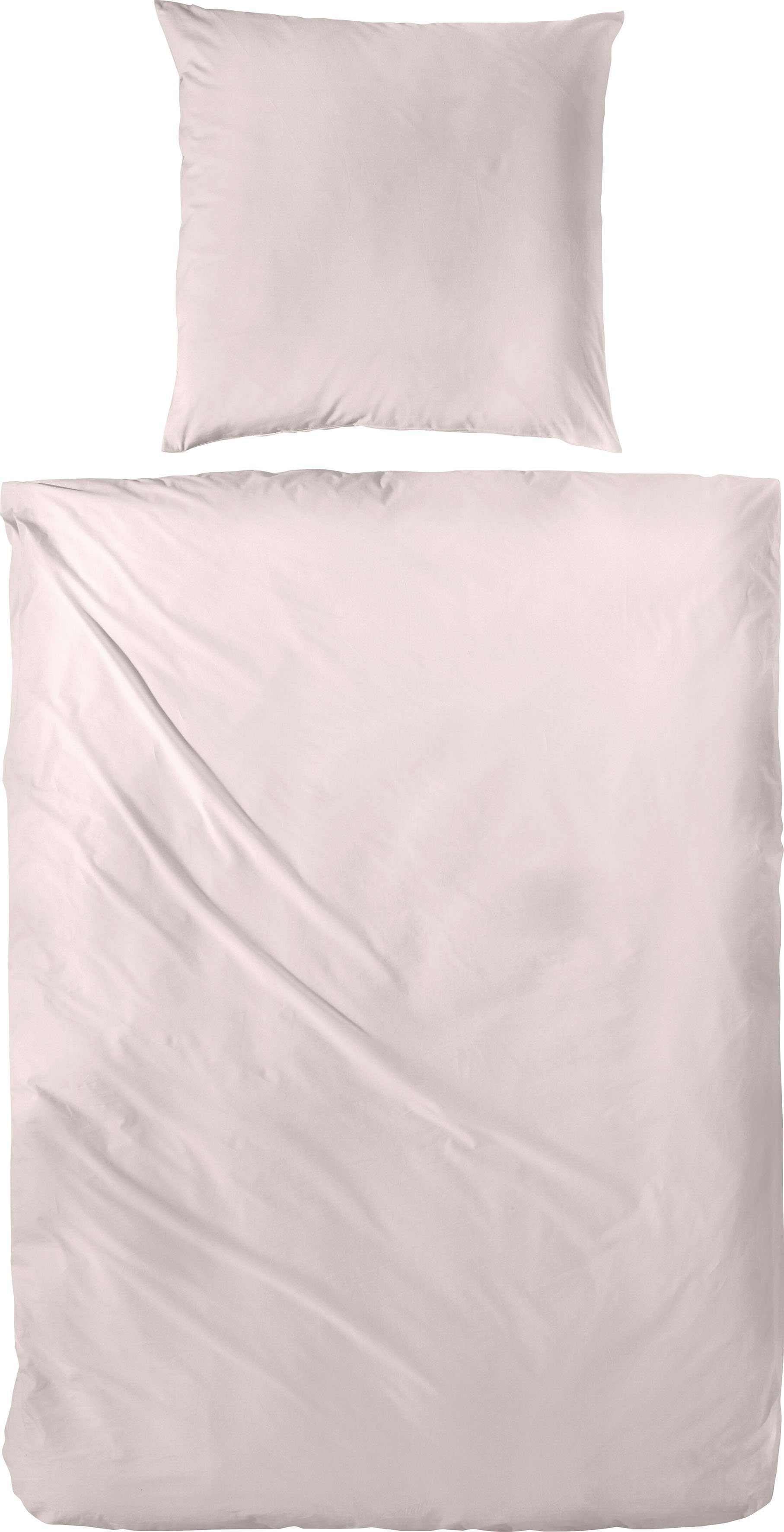Primera Bettwäsche Uni Luxus-Satin in Gr. 135x200, 155x220 oder 200x200 cm, Satin, 2 teilig, Bettwäsche aus Baumwolle, unifarbene Bettwäsche mit Reißverschluss – Bild 2 von 5