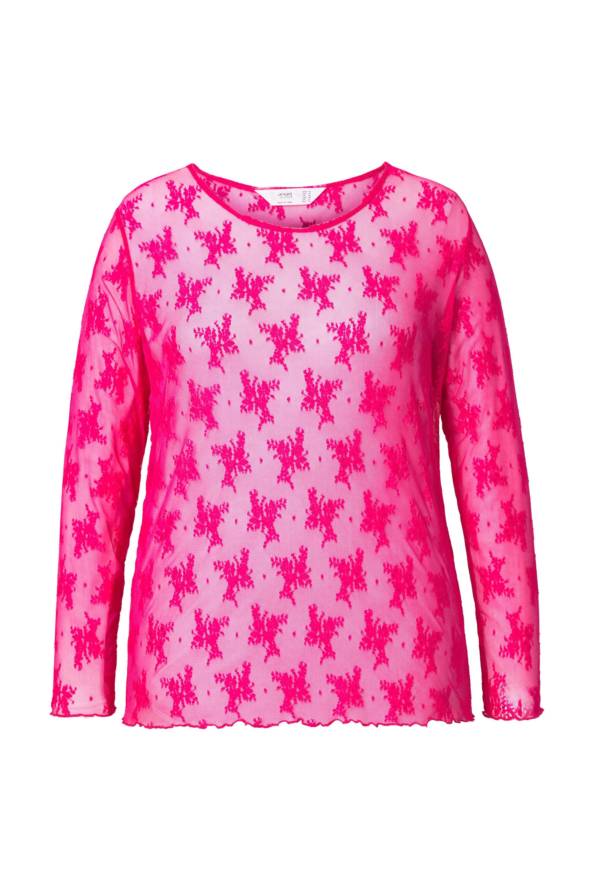 Angel of Style Longsleeve Spitzen-Shirt Slim Fit Neonfarbe Langarm günstig online kaufen