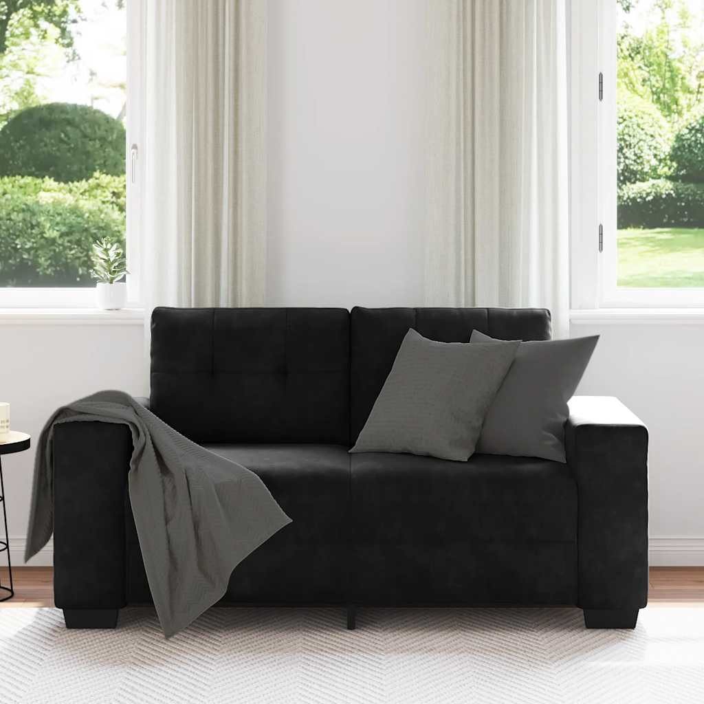 vidaXL Sofa Zweisitzer-Sofa Schwarz 160x77x82 cm Samt, 1 Teile günstig online kaufen