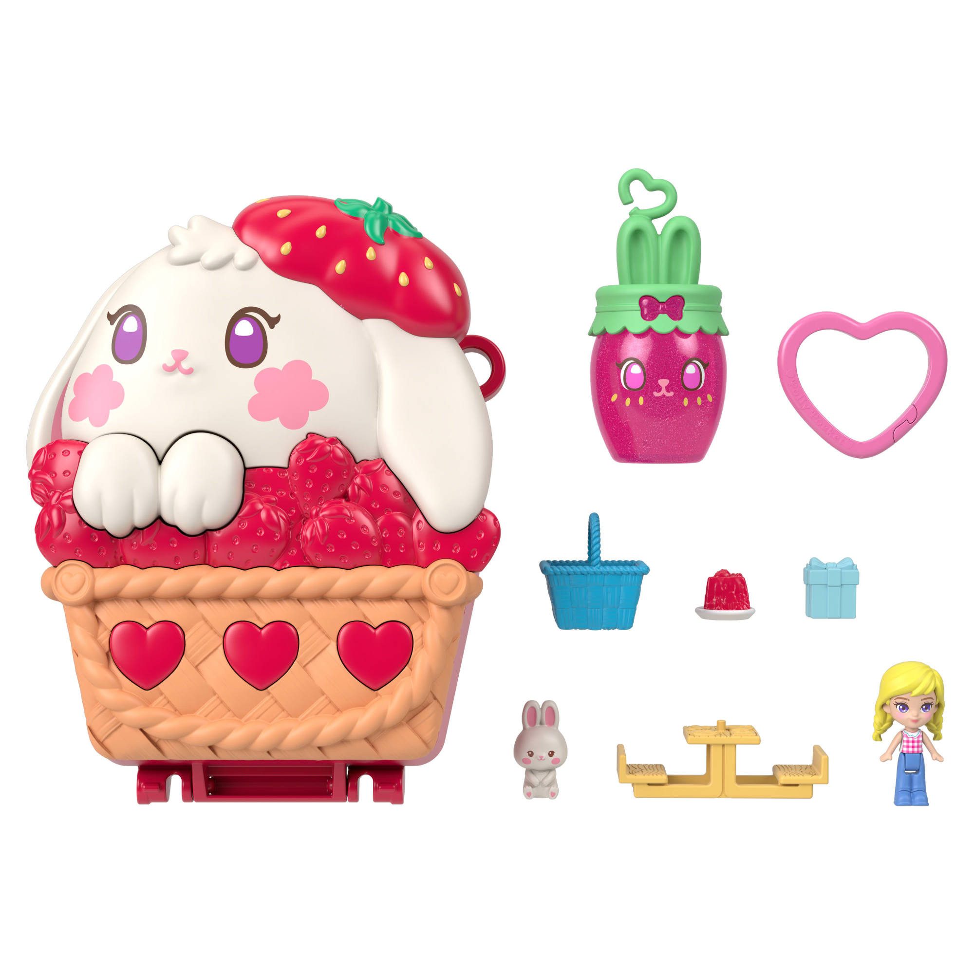 Polly Pocket Spielwelt Erdbeerhäschen Schatulle – Bild 3 von 5