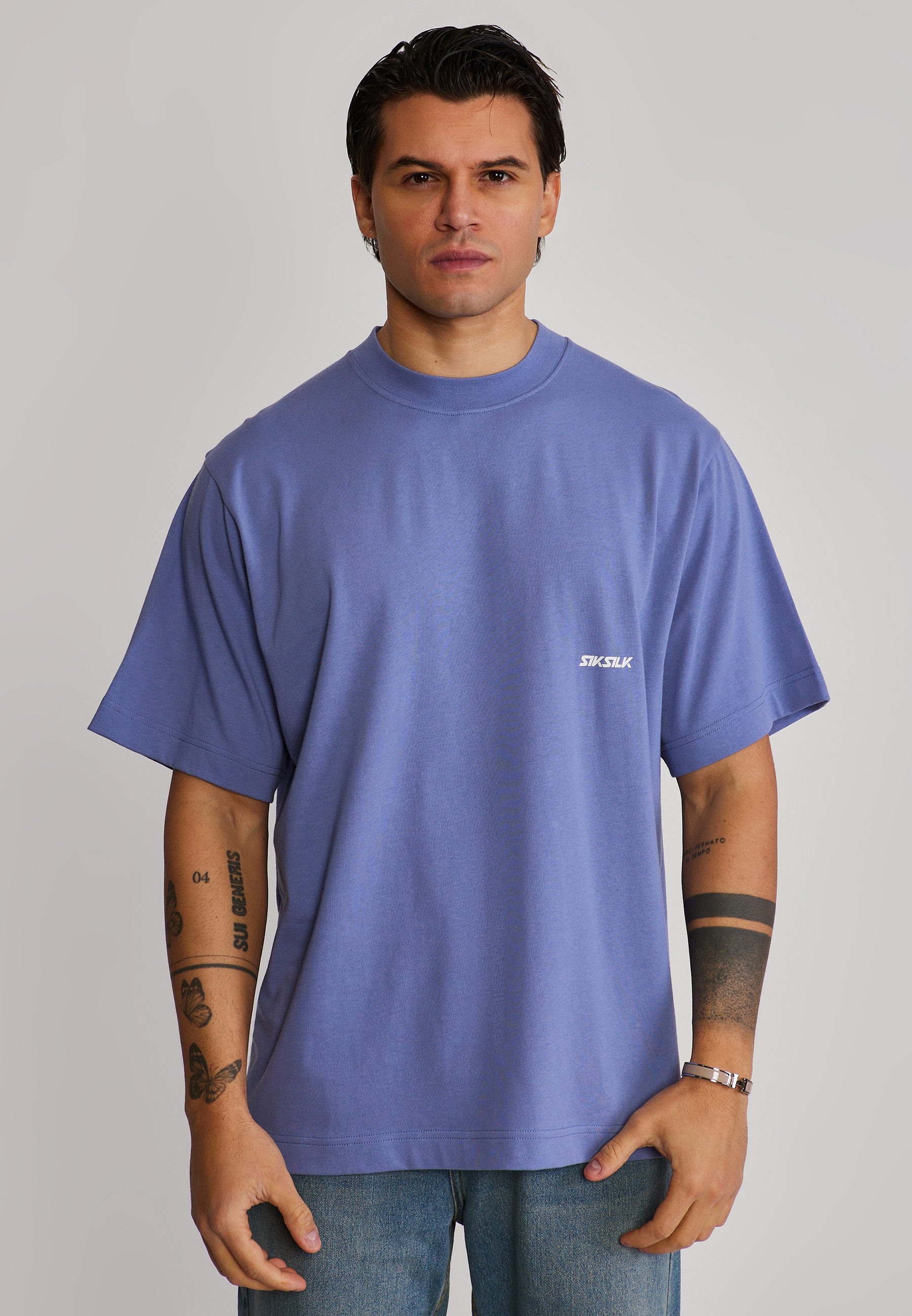 Siksilk T-Shirt SikSilk Herren Blau Graphic T-Shirt