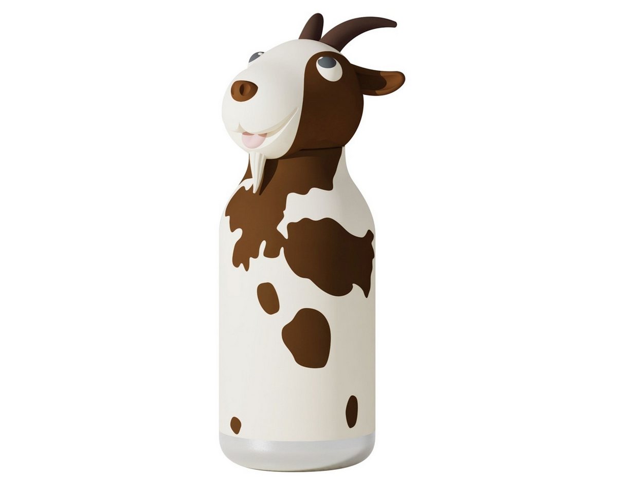 ASOBU Trinkflasche Asobu Bestie Trinkflasche 460 ml, Tier-Design, isoliert, auslaufsicher, 460 ml, Vakuumisolierung, auslaufsicher, Silikon-Trinkhalm, Edelstahl
