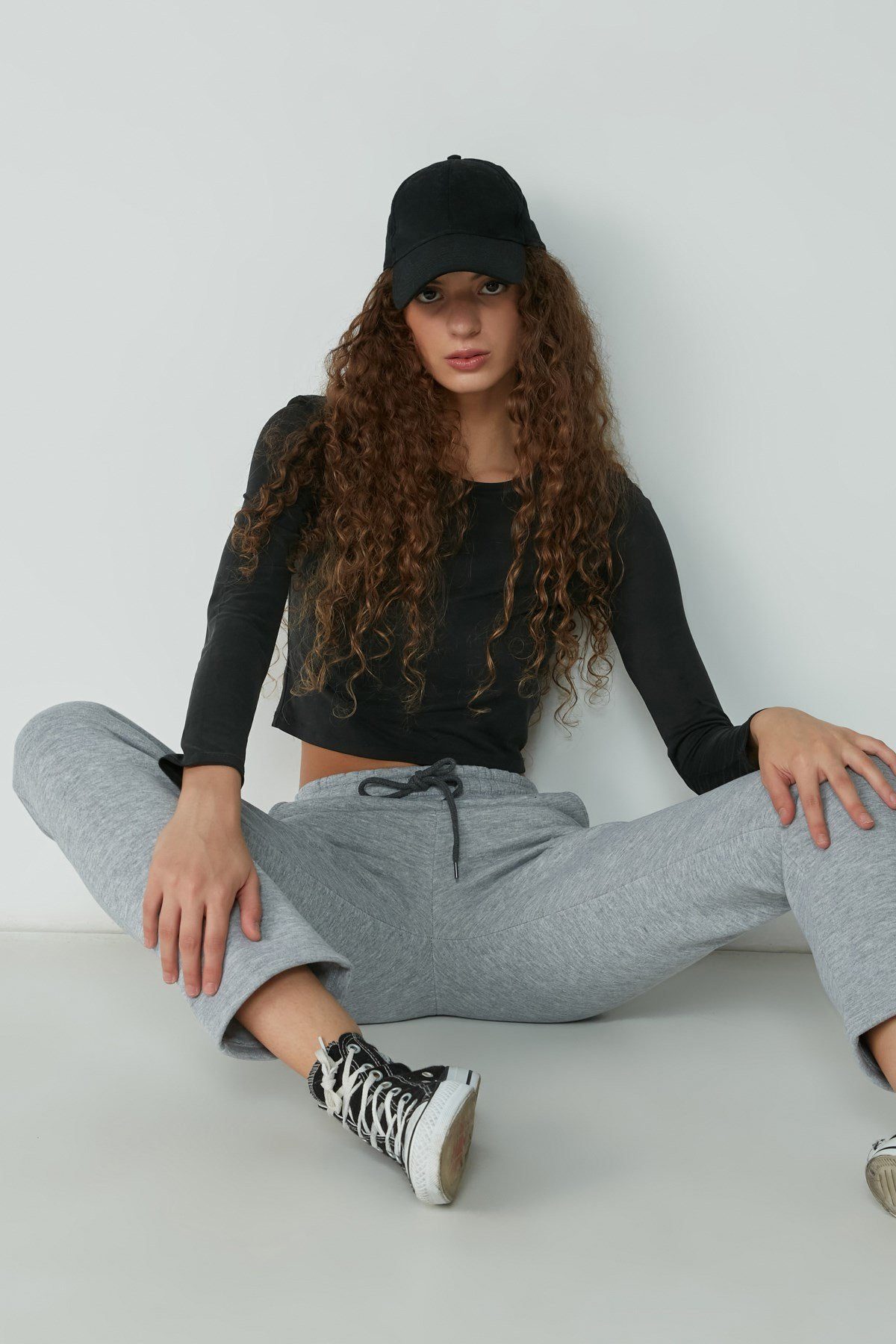 C&CITY Jogginghose Flache Saum Jogginghose