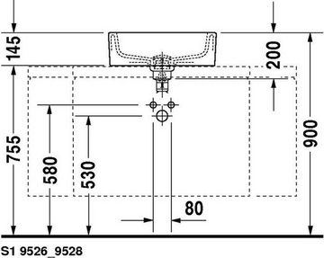 Duravit Einbauwaschbecken Duravit Aufsatzbecken STARCK 1 m ÜL HLB