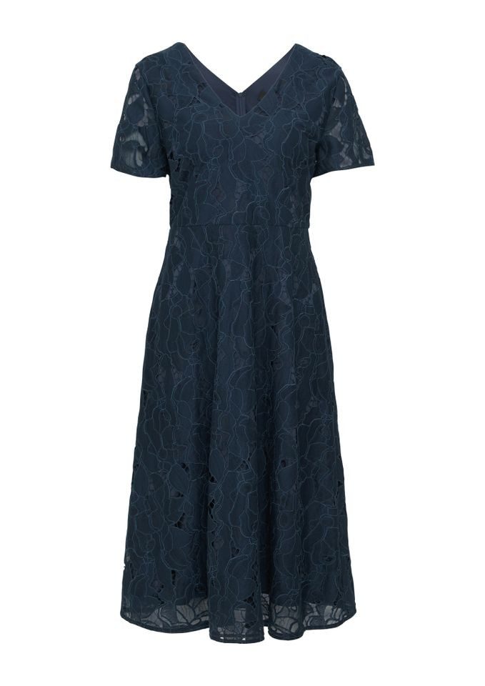 s.Oliver BLACK LABEL Spitzenkleid - Ausgestelltes Midikleid günstig online kaufen