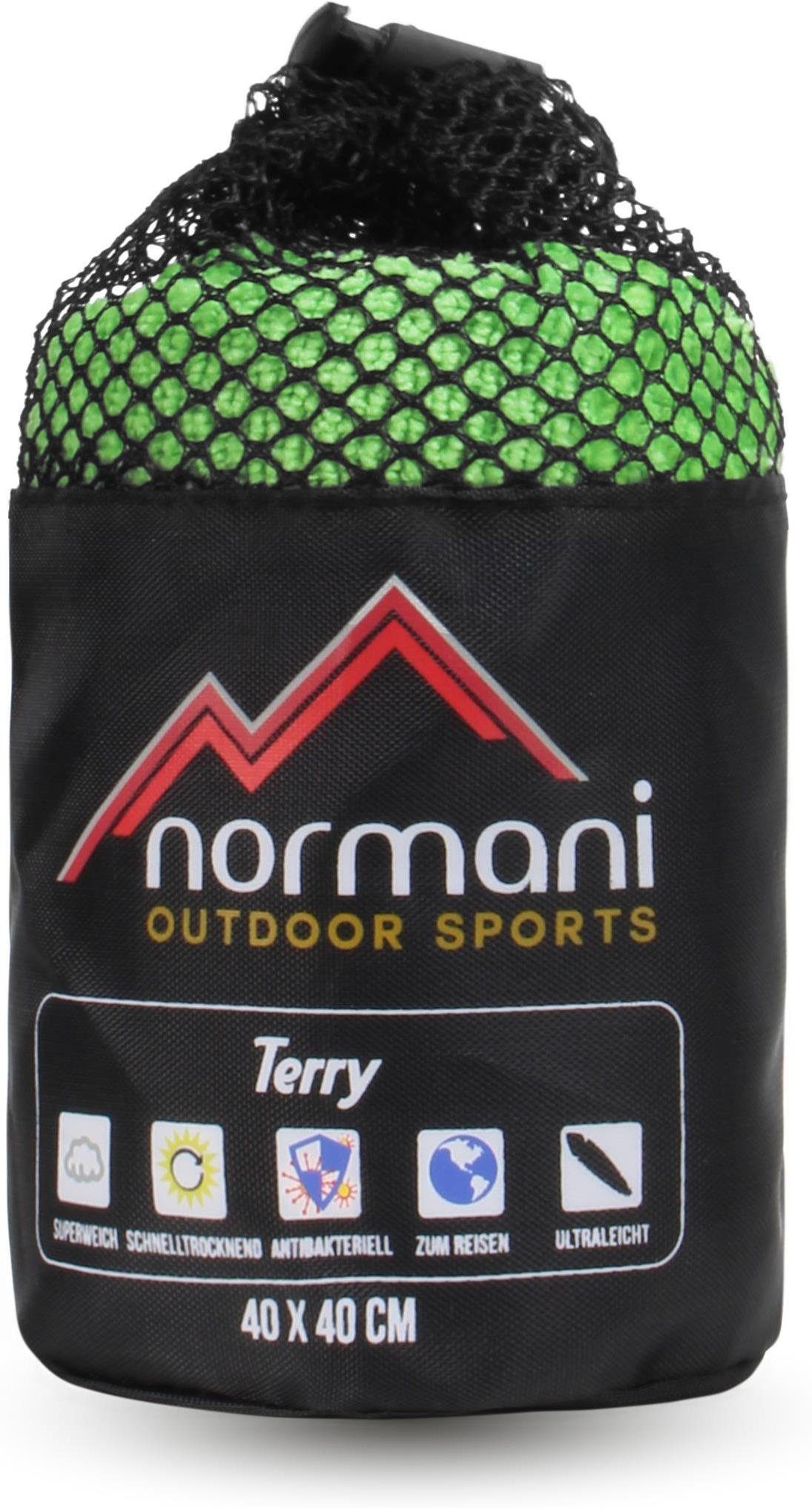 Mikrofaserhandtuch Polyester 40x40 normani Terry, Reisehandtuch Grün