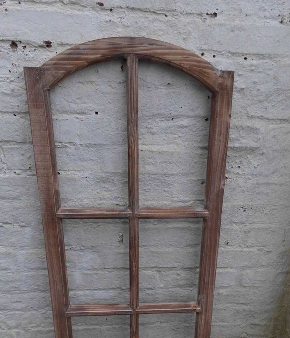 Deko-Impression Wanddekoobjekt Großes Fenster Sprossenfenster Dekorahmen abgerundet Holz braun 112 cm (1 St)