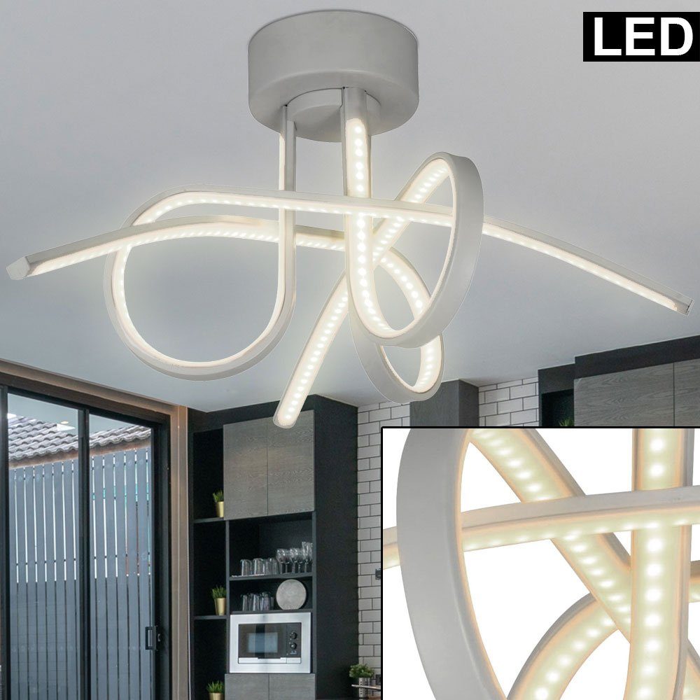 etc-shop LED Deckenleuchte, LED-Leuchtmittel fest verbaut, Warmweiß, LED  Decken Strahler Lampe chrom Wohn Zimmer Beleuchtung Leuchte | Spiegelleuchten