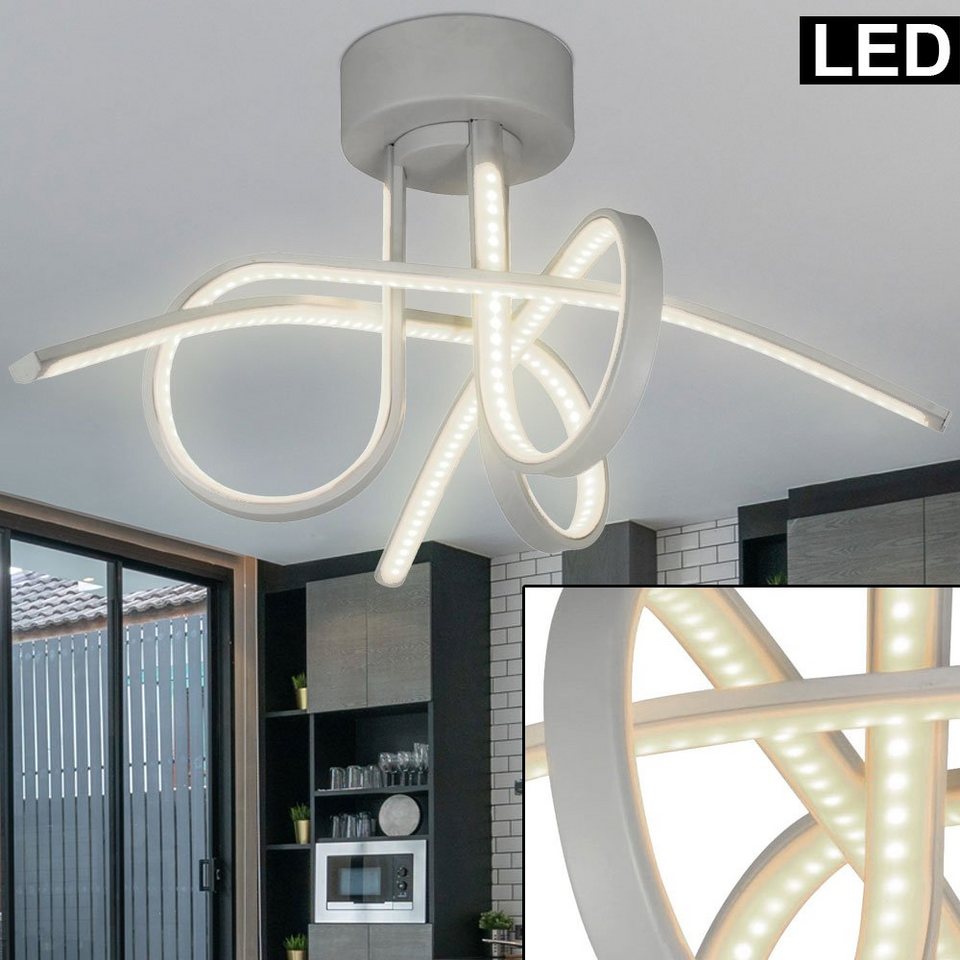 etc-shop LED Deckenleuchte, LED-Leuchtmittel fest verbaut, Warmweiß, LED  Decken Strahler Lampe chrom Wohn Zimmer Beleuchtung Leuchte