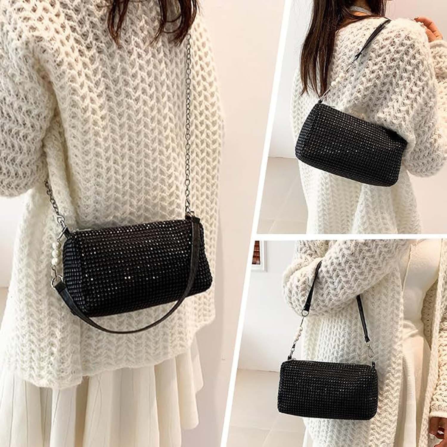 nsihing Clutch Elegante Abendtasche Damen Mit Glitzerndem Design