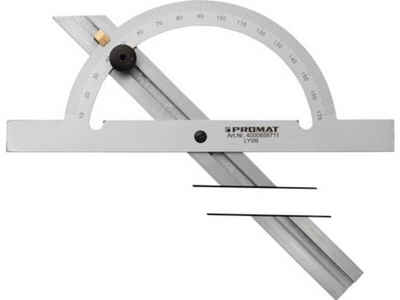 PROMAT Winkelmesser Winkelmesser Gradbogen-D.100mm Schienen-L.150mm PROMAT mit in ganzer L