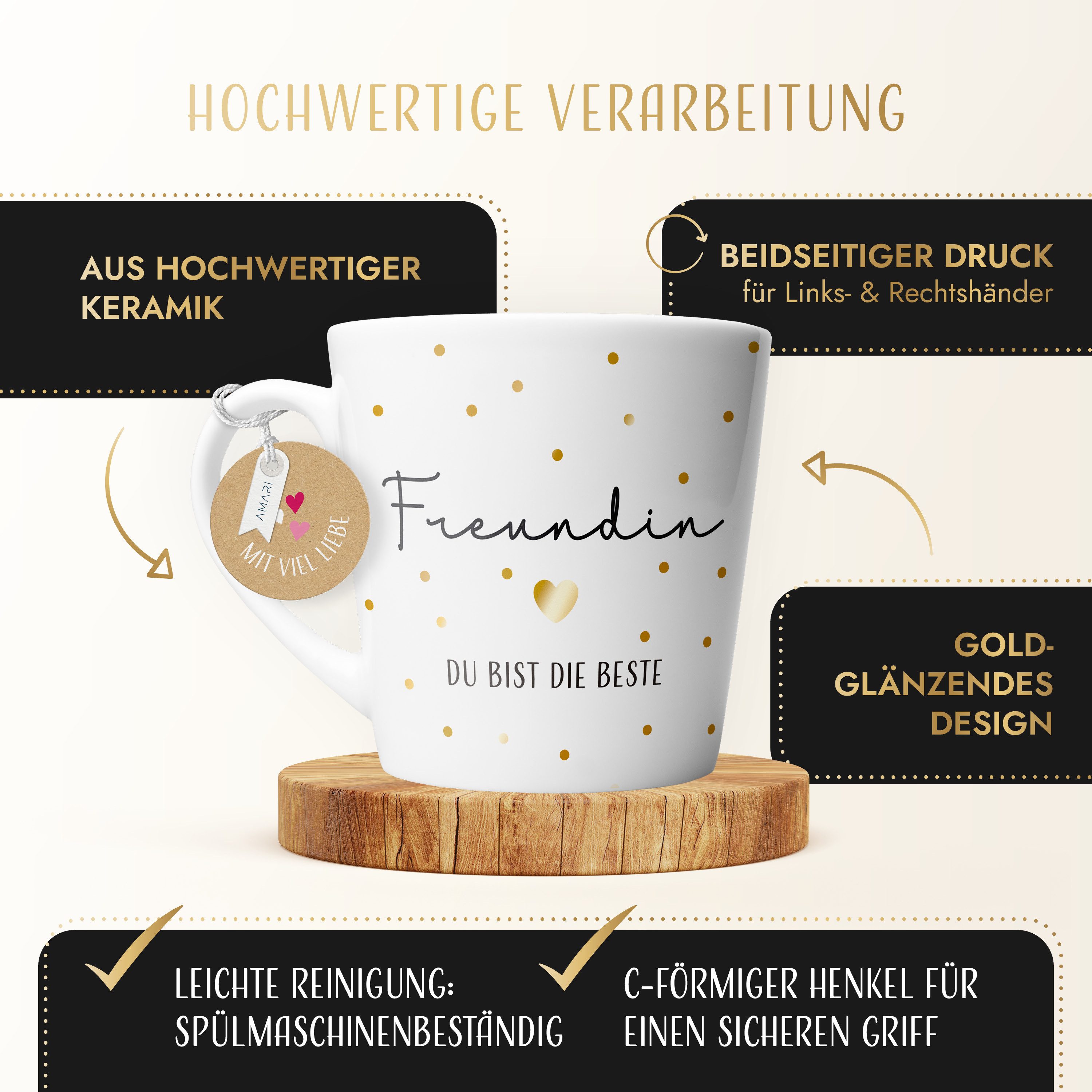 Amari Tasse AMARI ® Freundin Tasse - Perfektes Geschenk für die beste Freundin, Freundin 10