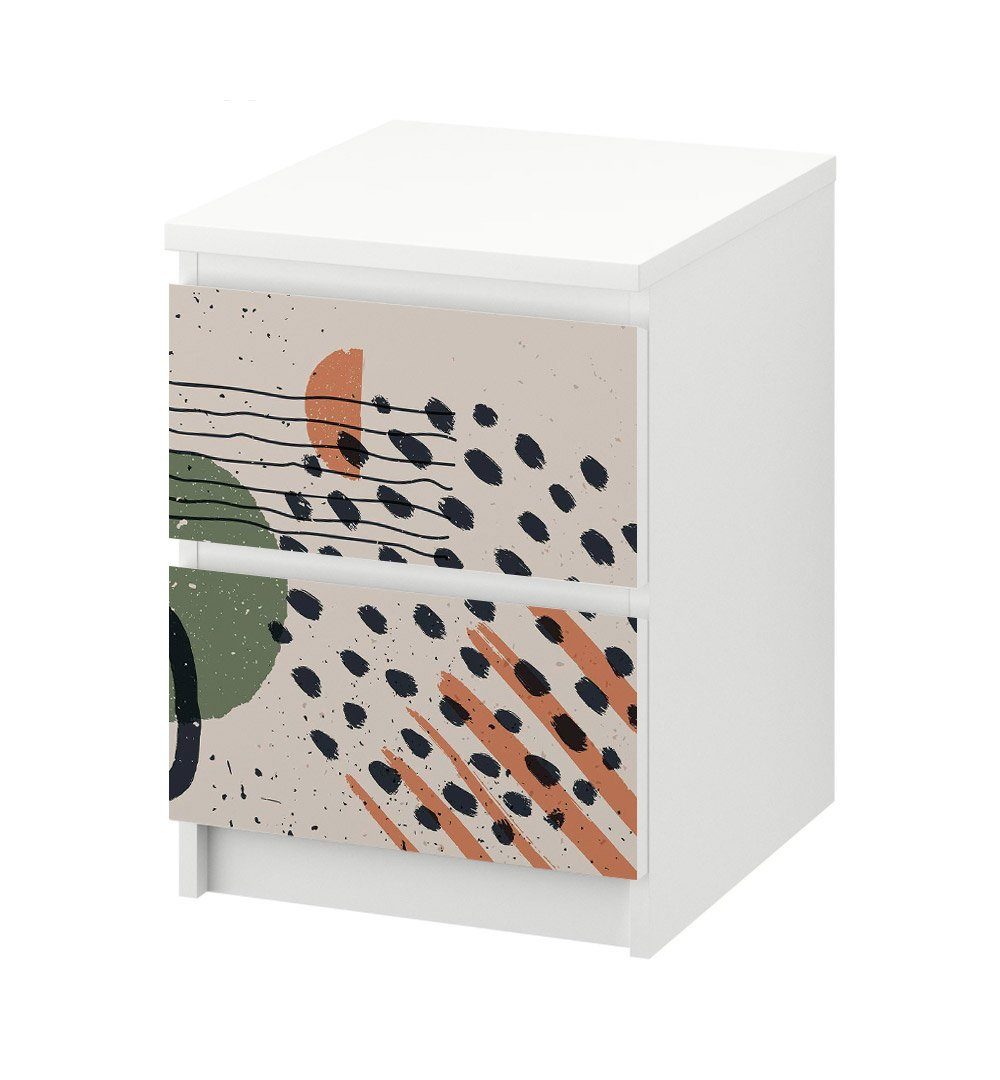 MyMaxxi Möbelfolie Kommodenaufkleber Malm grüne Muster Klebefolie Möbelfolie Folie, (grüne Muster, }, Ein Aufkleber je Schublade), Selbstklebend