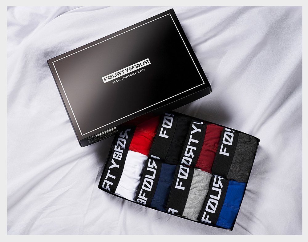 Premium Boxershorts 7XL 706b-schwarz Pack) S (Vorteilspack, Unterhosen Passform - FortyFour Qualität Herren 6er perfekte Männer Baumwolle
