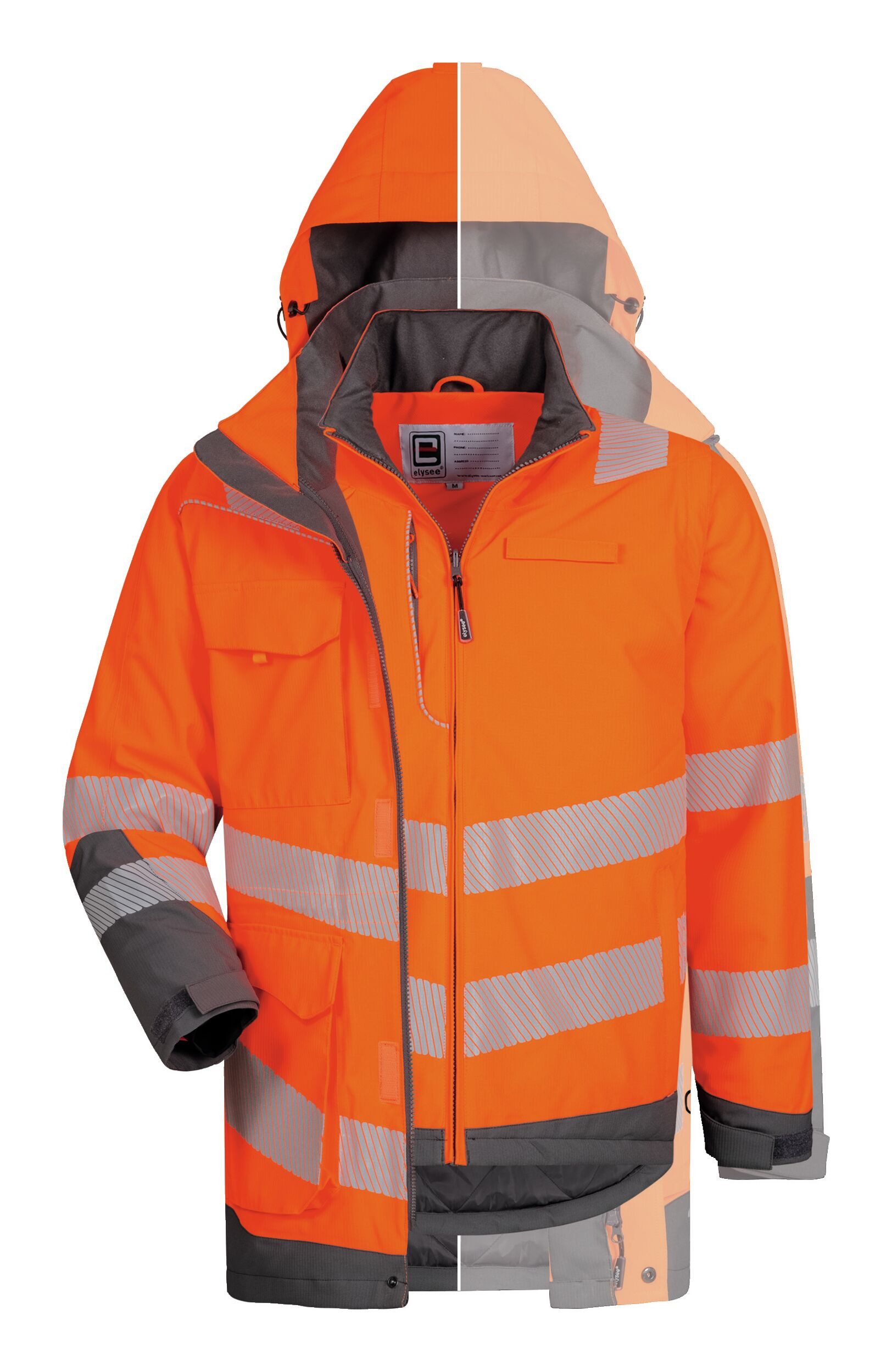 Elysee Arbeitsjacke Warnschutzparka Herwin orange/grau