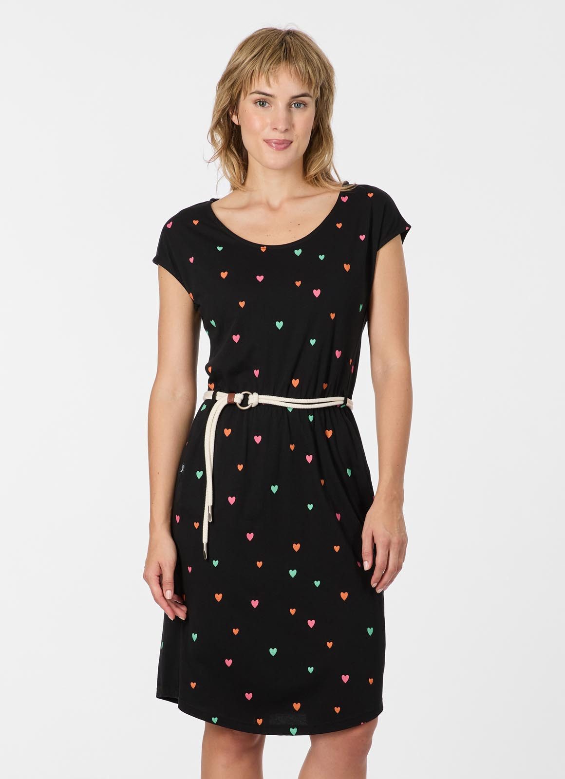 Ragwear Sommerkleid LILITHE PRINT (2-tlg) Baumwoll-Modal-Mix mit Eingrifftaschen und Gürtel