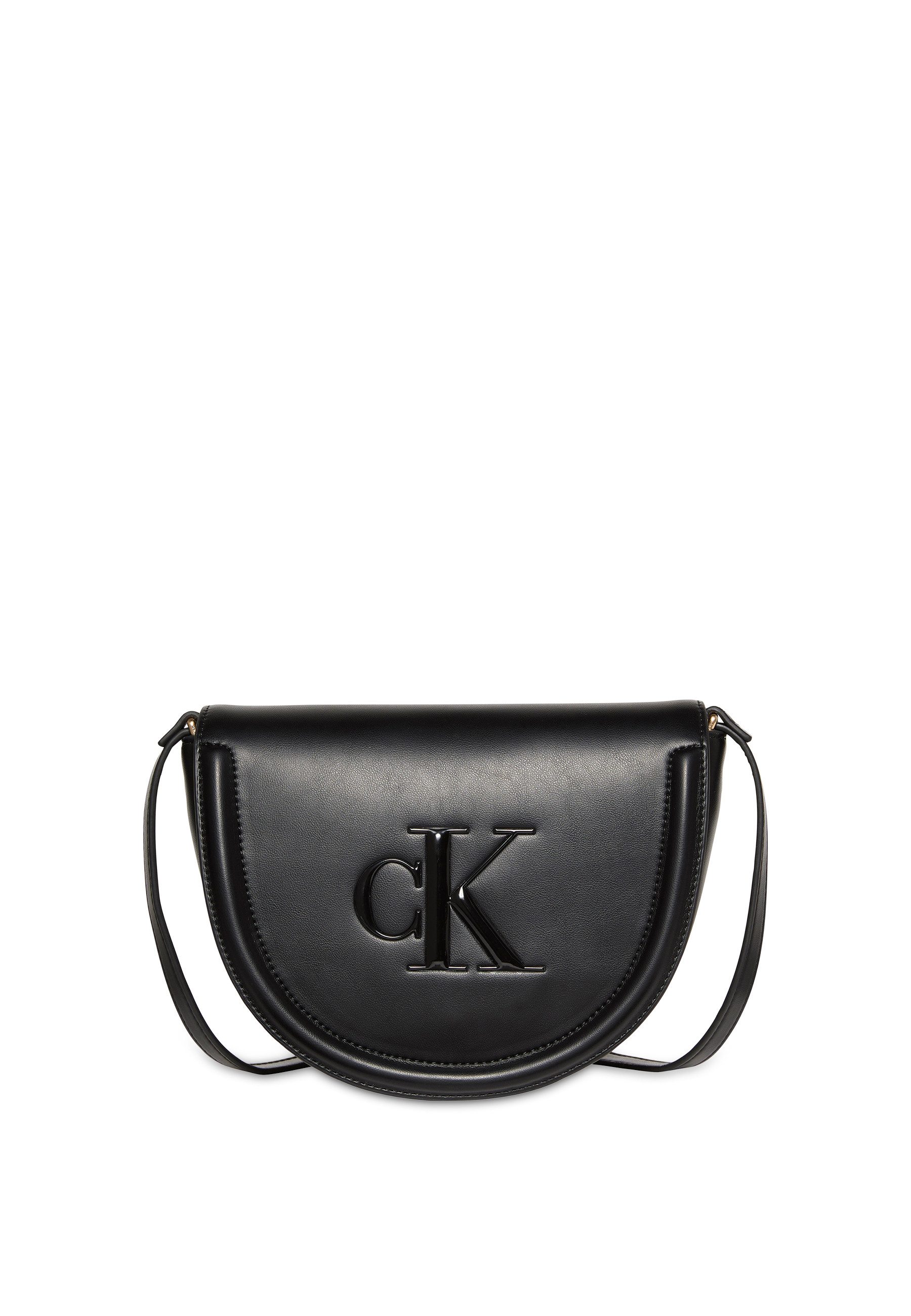 Calvin Klein Umhängetasche RAISED CK SADDLE CROSSBODY, Damen Schultertasche, Handtasche, Abendtasche mit CK-Logo