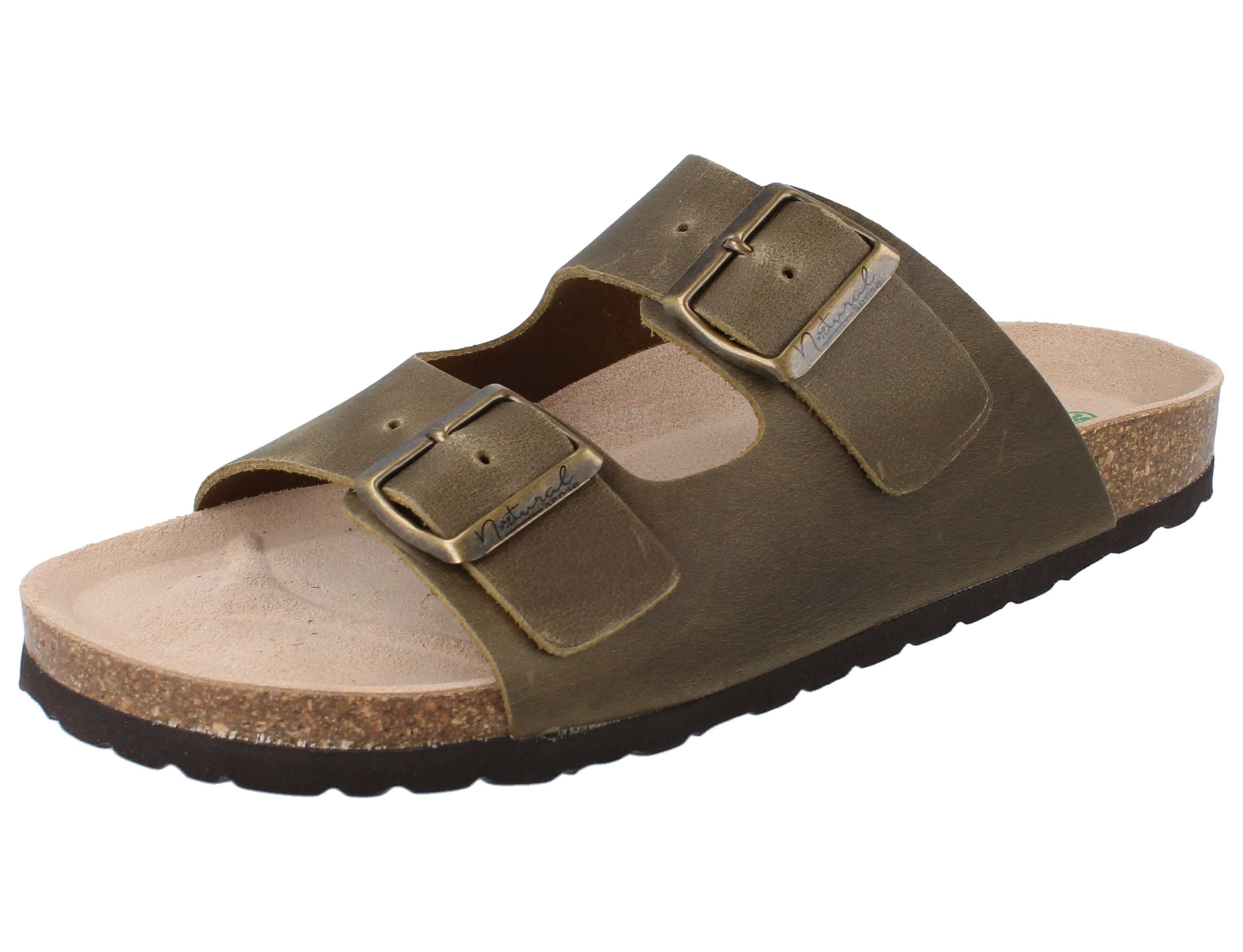natural Sense NATURAL SENSE Damen Pantolette grün geöltes Nubukleder - Größe: 37 Pantolette