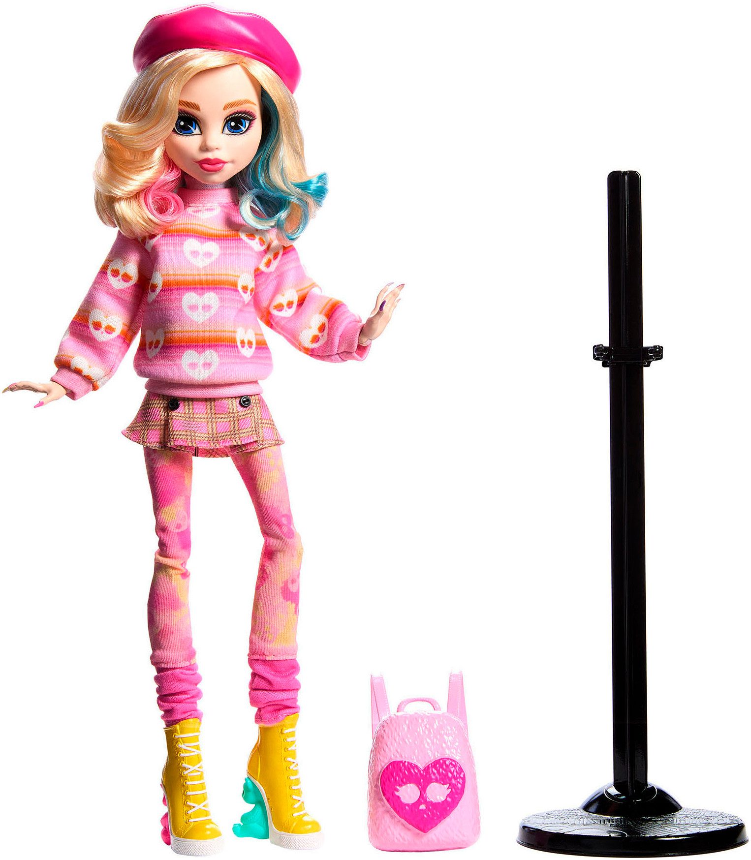 Monster High™ Wednesday Dress-Up Doll, Enid Sinclair in pink with accessories