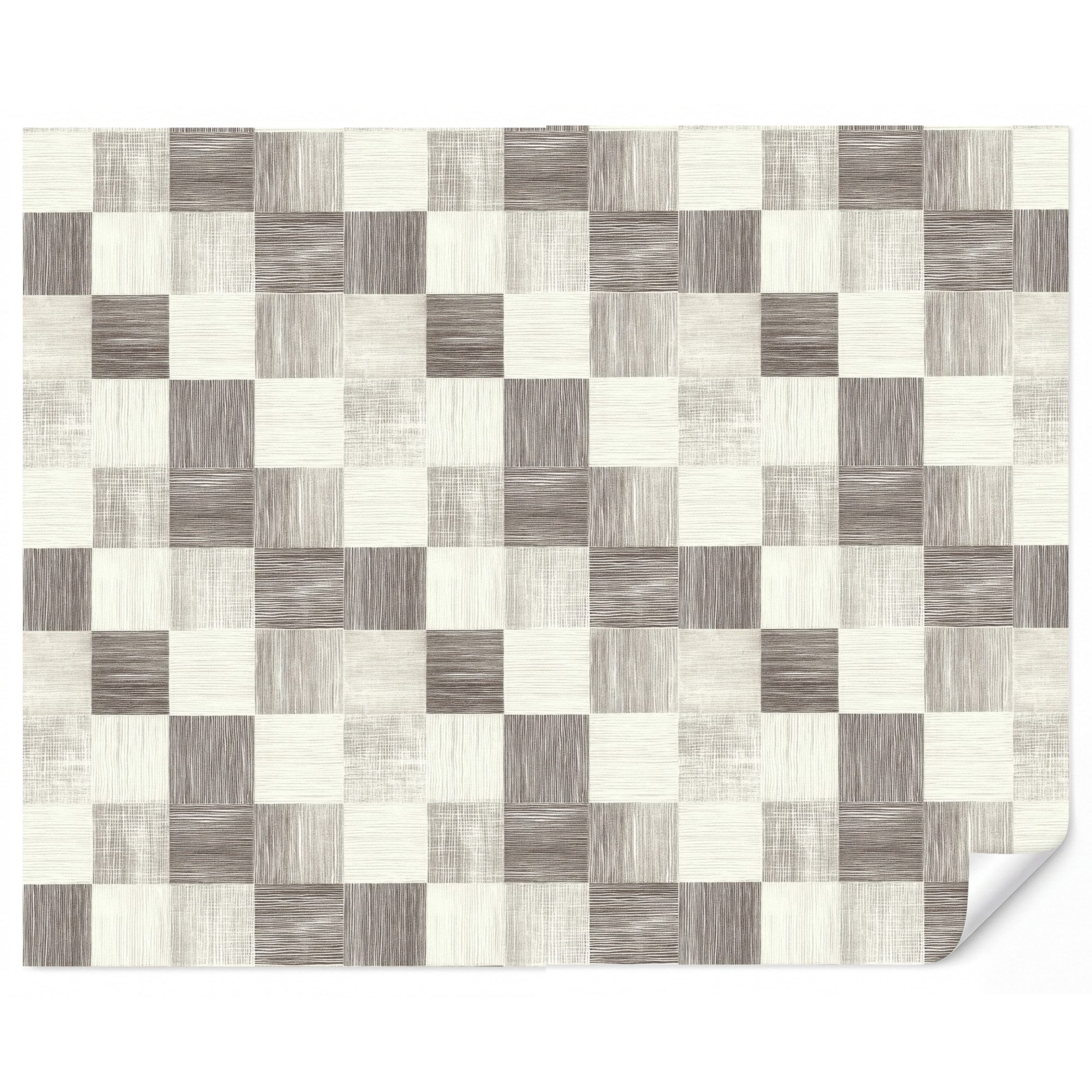 OnlyWow Fototapete Muster - Schachbrettmuster - Holzmaserung, Matt, bedruckt, Wanddekoration, Wandtapete, Schlafzimmer 260x220cm