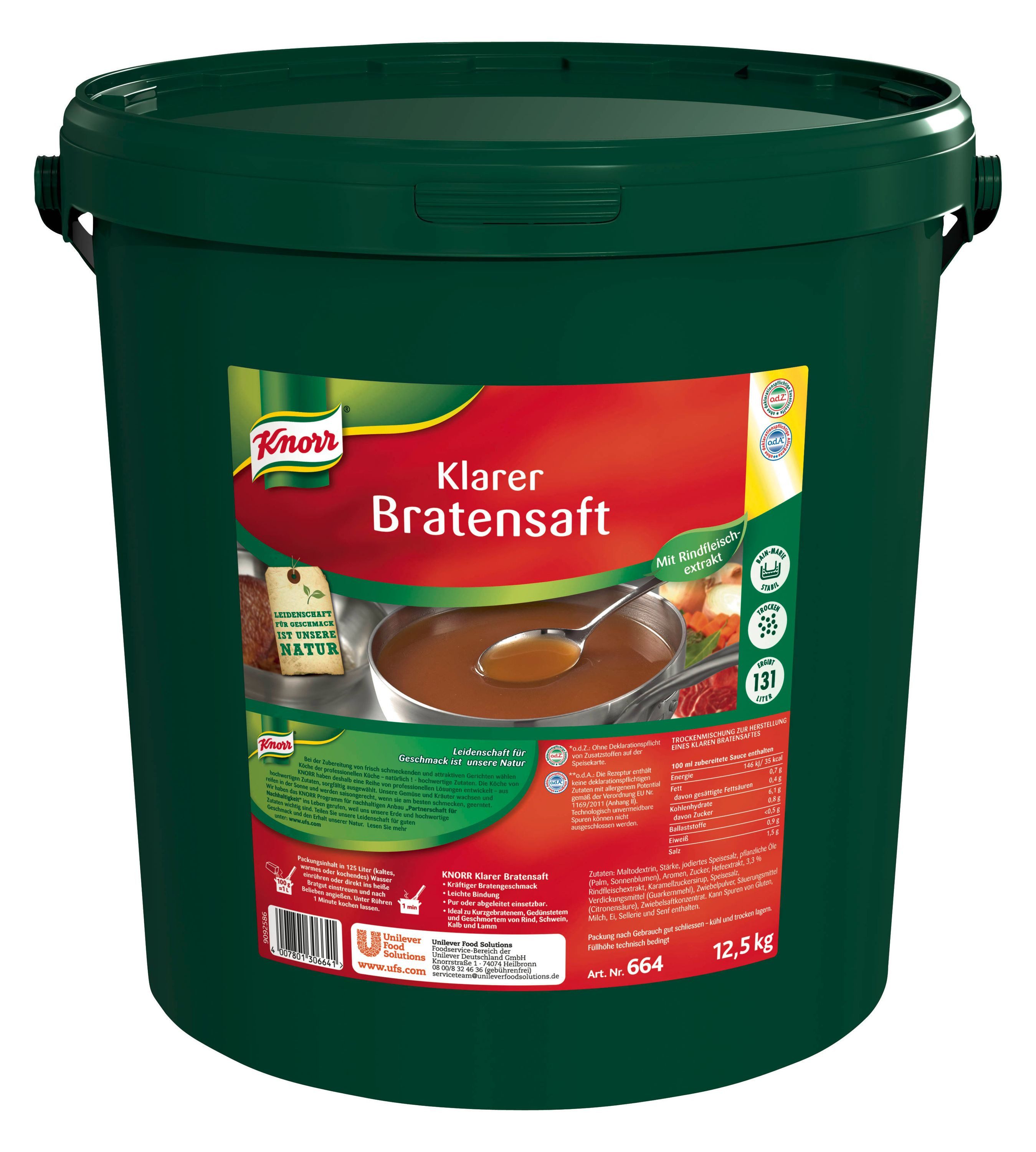 Knorr Saucen, Knorr Klarer Bratensaft ideal fuer Fleischgerichte und Soßen 12500g