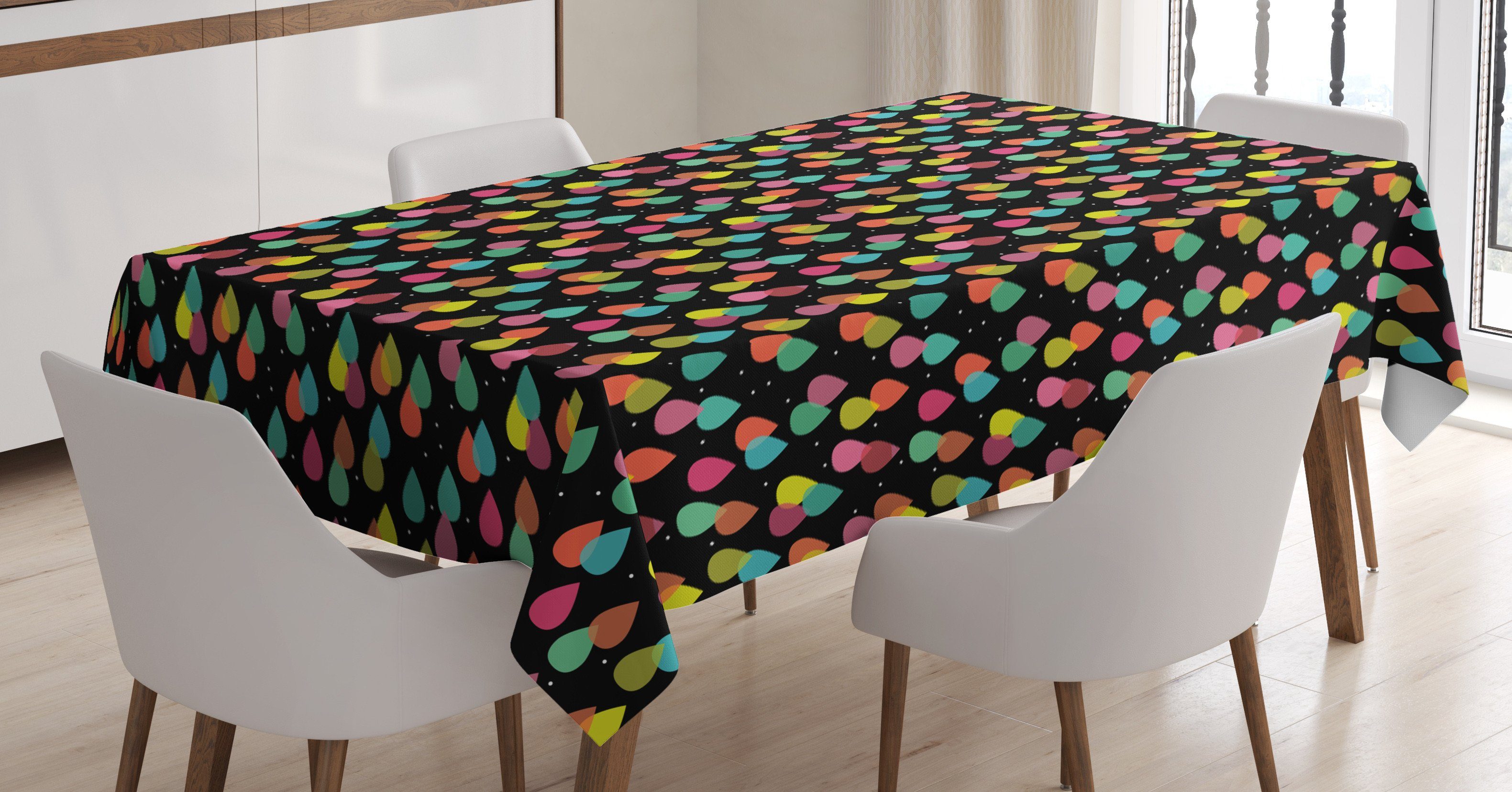 Tischdecke Für Kunst Farbfest Klare Bereich Bunt Abakuhaus Farben, geeignet den Regentropfen Außen Abstrakt Waschbar