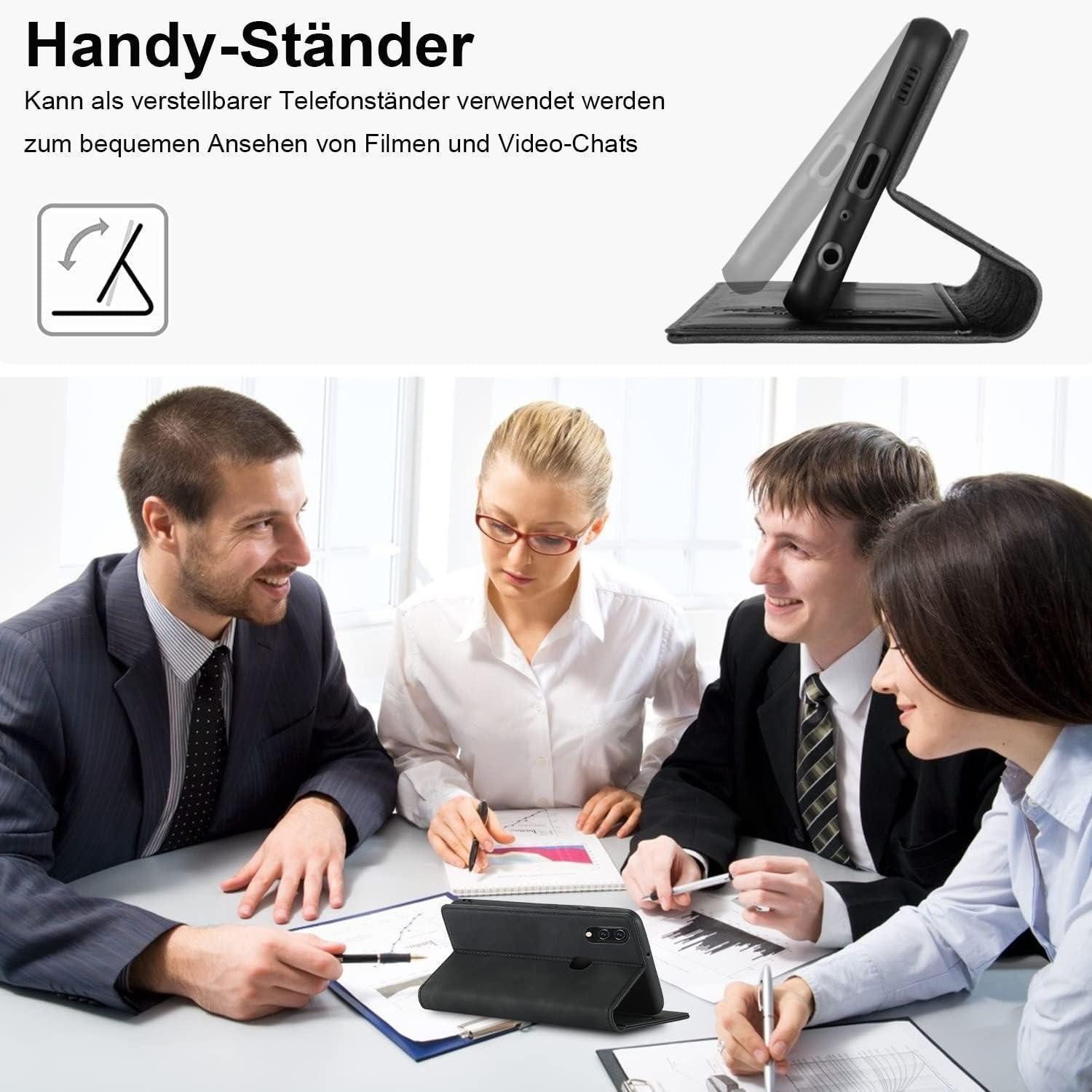 LuxusKollektion Flip Case Handyhülle Samsung Galaxy A20e Leder Wallet Flip Schutzhülle Case