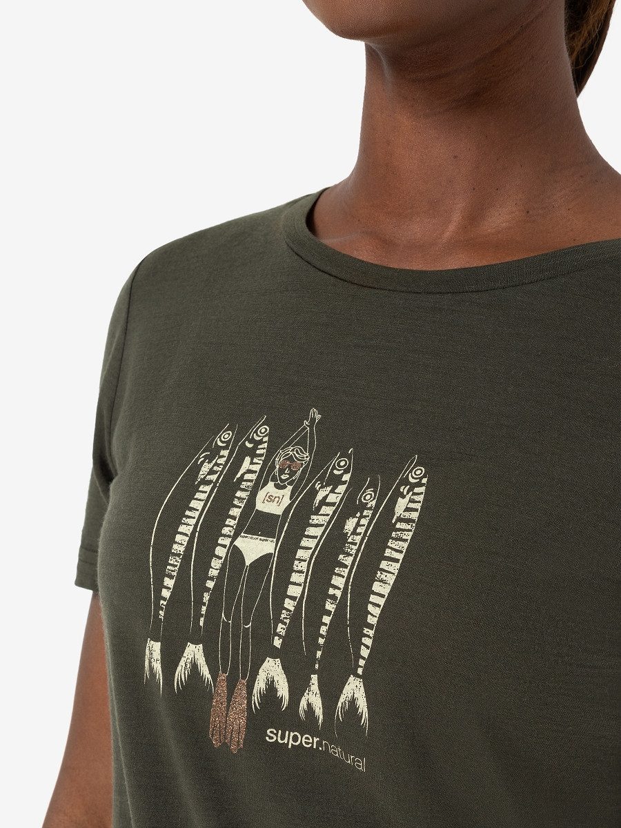 SUPER.NATURAL T-Shirt für Damen, Merino COPPER SARDINE modern, atmungsaktiv günstig online kaufen