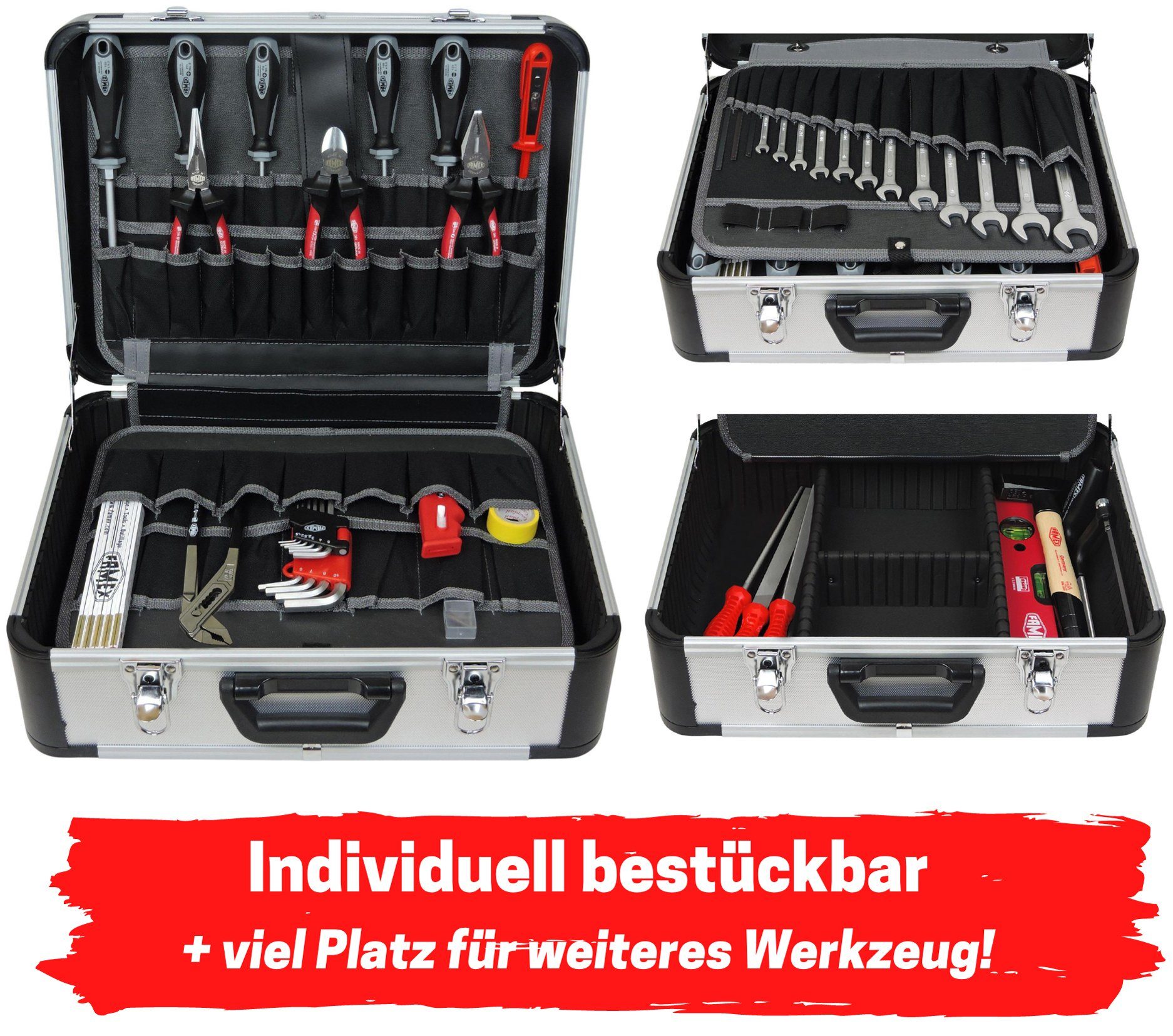 FAMEX Werkzeugset 429-88 Profi Alu Werkzeugkoffer mit Werkzeug Set - PROFESSIONAL, (Werkzeug Satz), TOP-Qualität