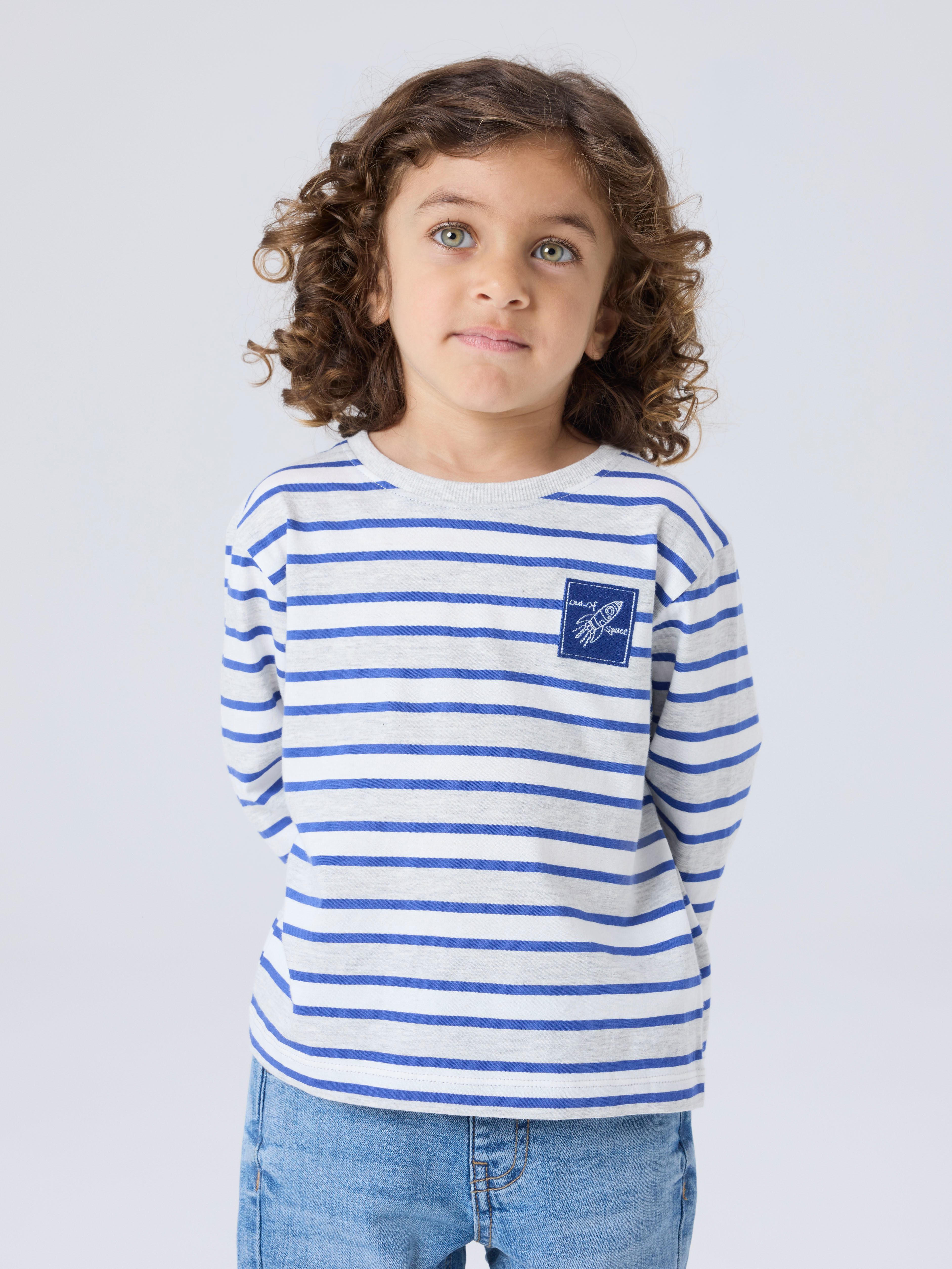 Name It Langarmshirt NMMKRISTIAN LS NREG TOP PB Baumwolle, regular fit
