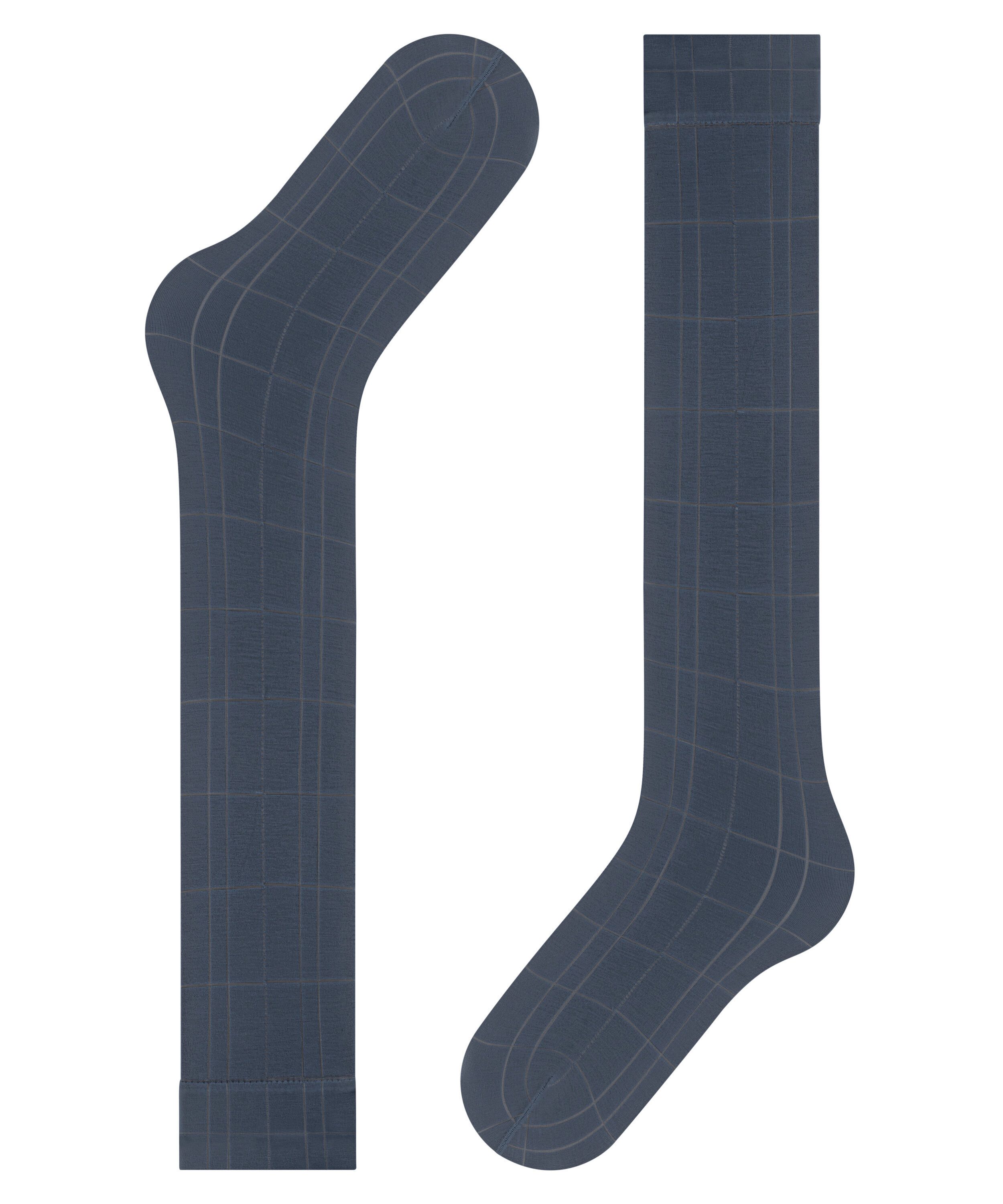 FALKE Feinkniestrümpfe Solid Lounge Kniestrümpfe mit Karo Muster (1-Paar) mit Karo Muster