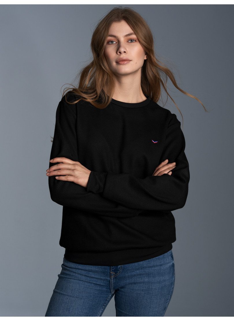 Trigema Sweatshirt TRIGEMA Sweatshirt in Waffeloptik