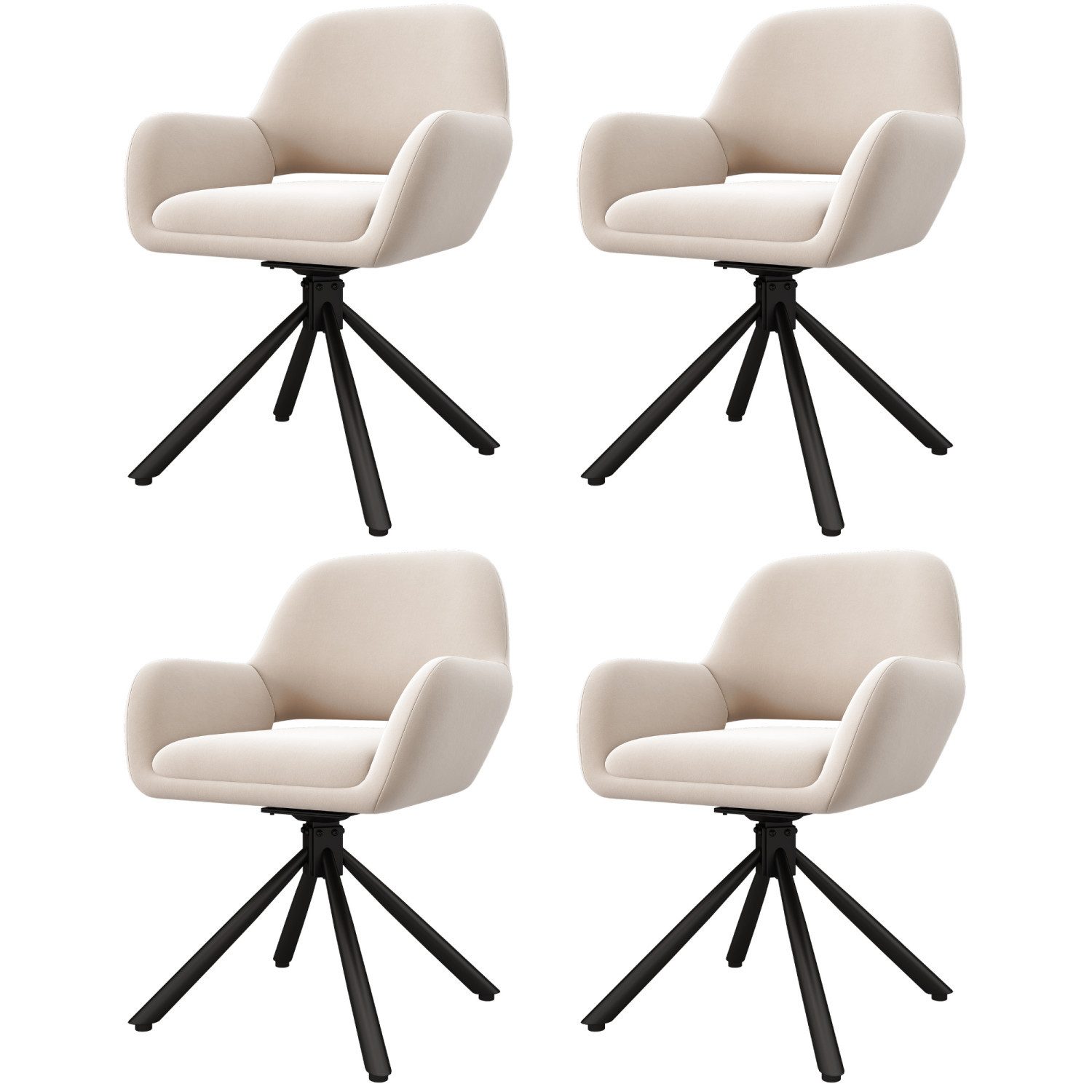 Flieks Esszimmerstuhl (360° drehbar, Set, 4 St), 4er Set Polsterstühle Dreh günstig online kaufen