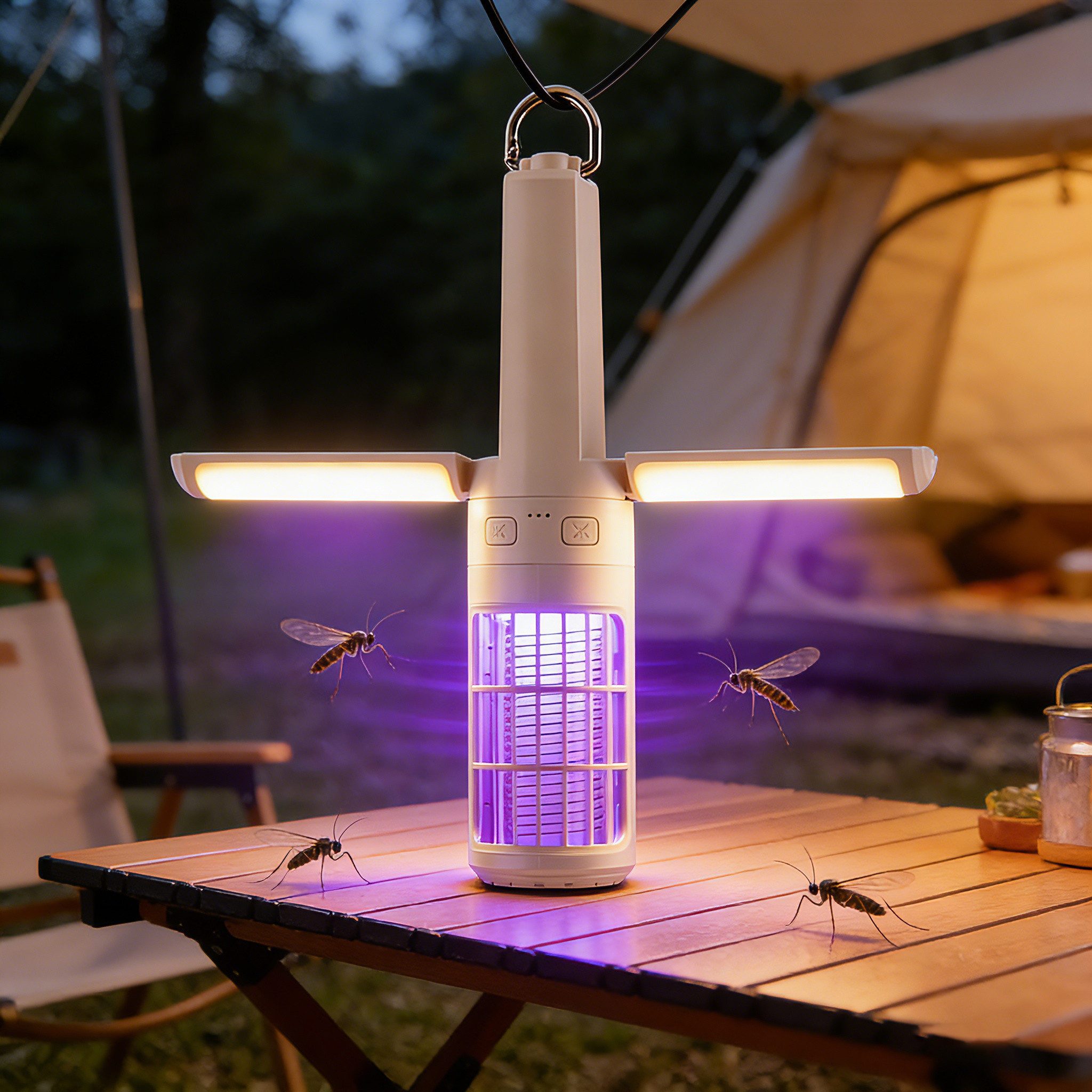 OYLCDI Insektenvernichter Elektrisch UVA Insektenlampen,Mückenlampe Mit LED-Licht, LED-Campinglampe,Faltbar,für Notfälle, Zelte, Reisen