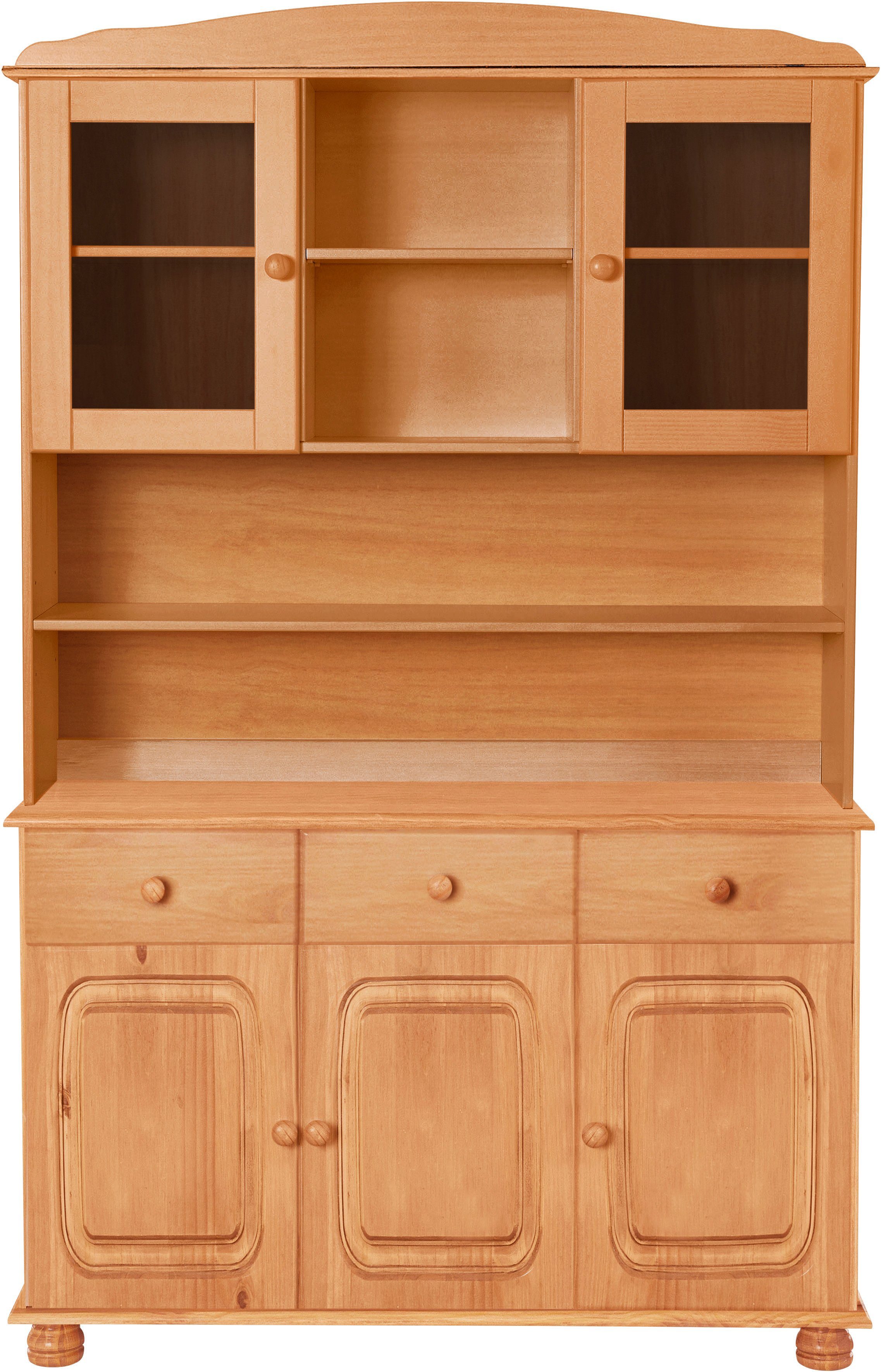 4 (2-St) Stauraum hinter und natur viel Mette Schubladen 181cm Mit 2 Höhe Buffet affaire Home Türen, gebeitzt/gewachst