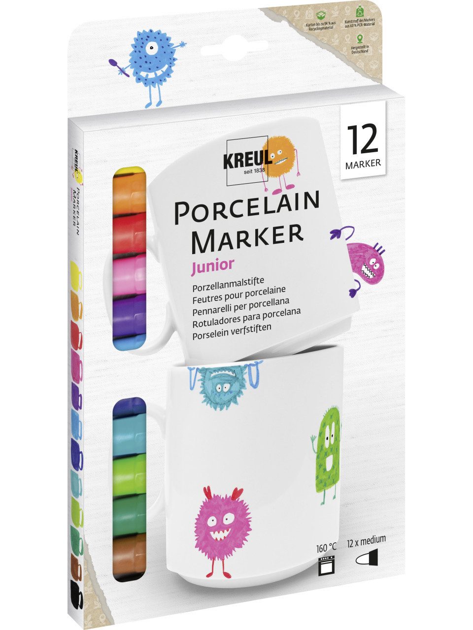 Kreul Bastelfarbe Kreul Porzellanmaler 12er Set PorcelainPen easy