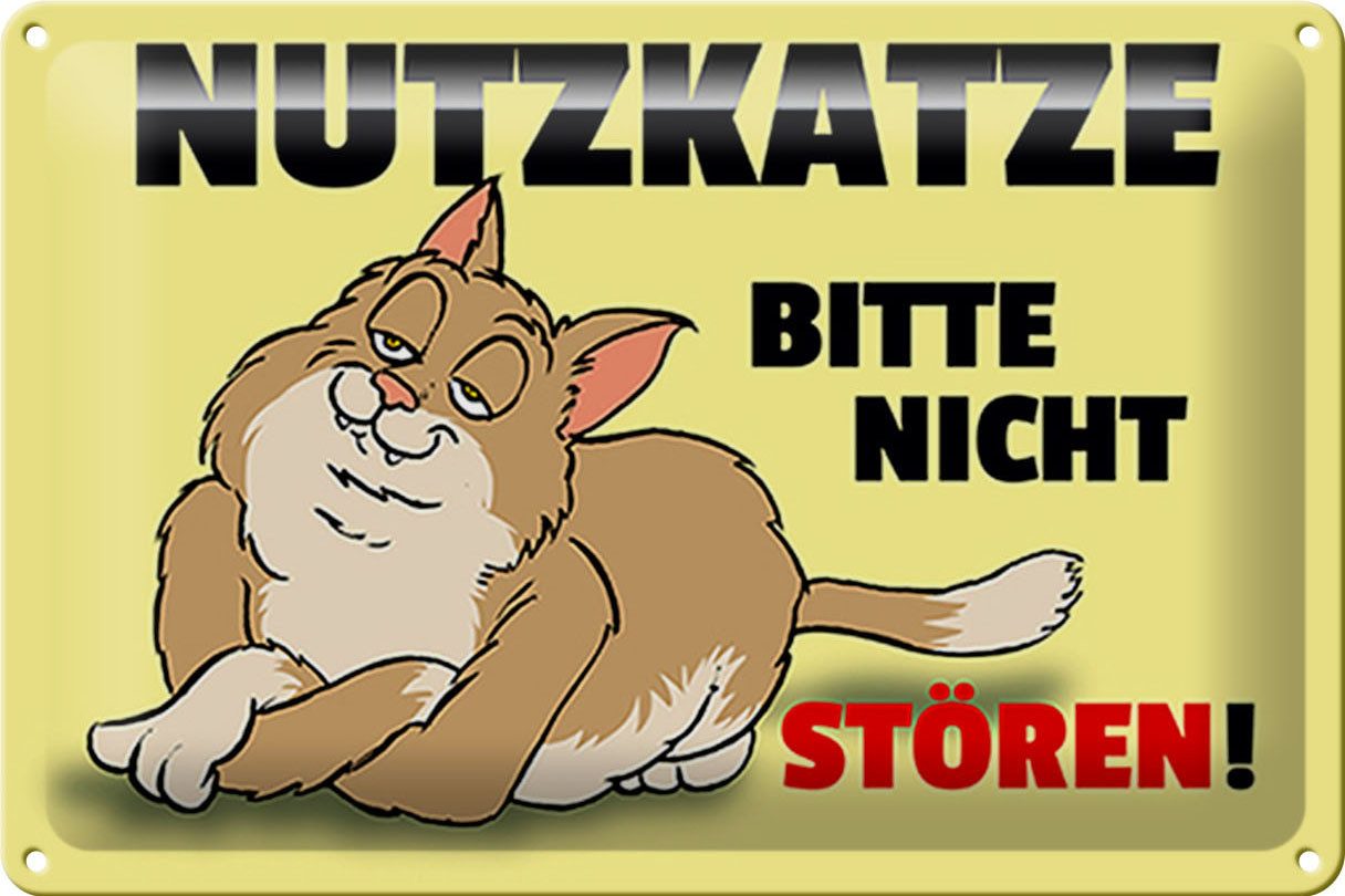 Metallschild Schild Blech 30x20 cm - Made in Germany - Nutzkatze bitte nicht stören